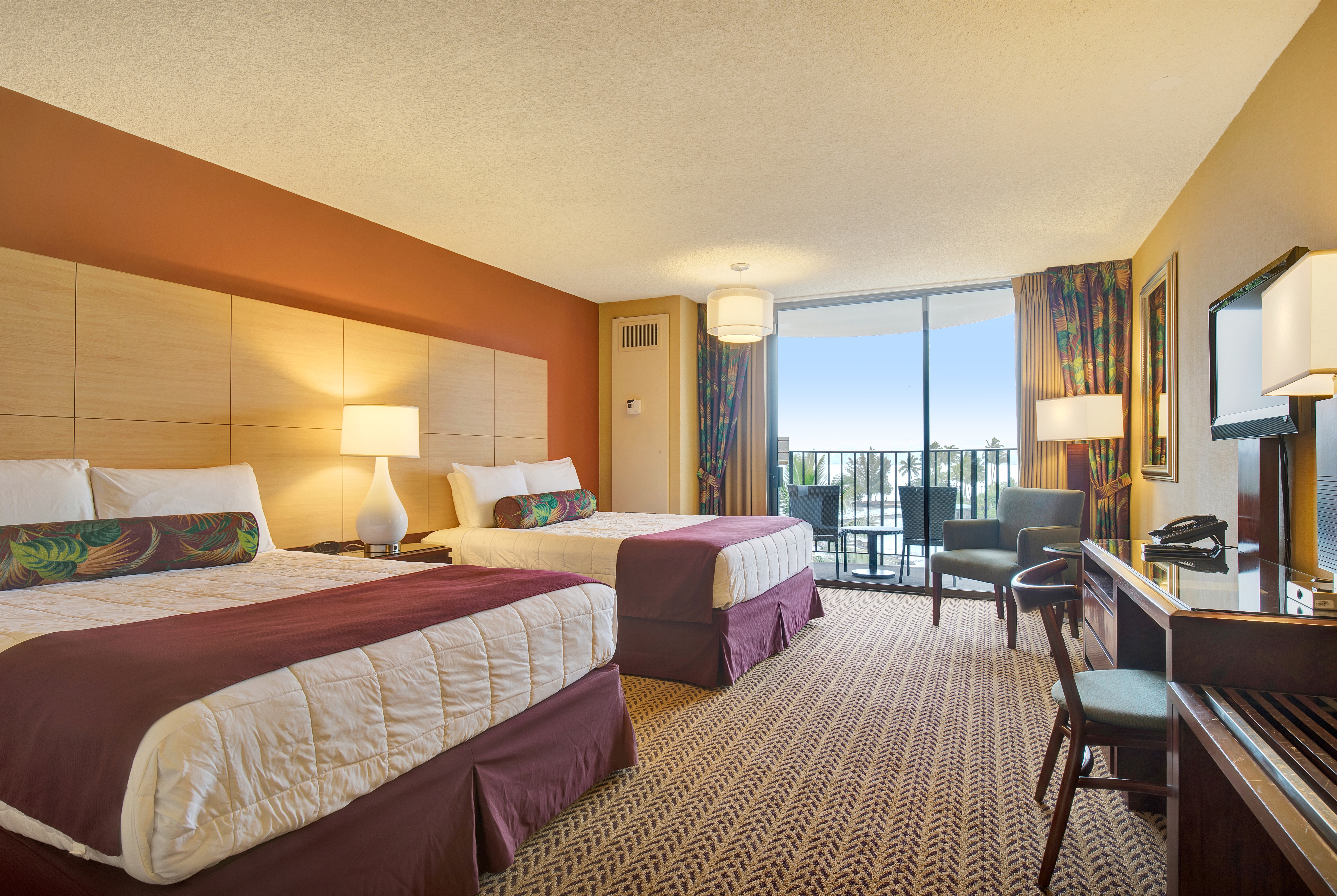 Guest room at the Hilo Hawaiian Hotel, Trademark Collection by Wyndham in Hilo, Hawaii