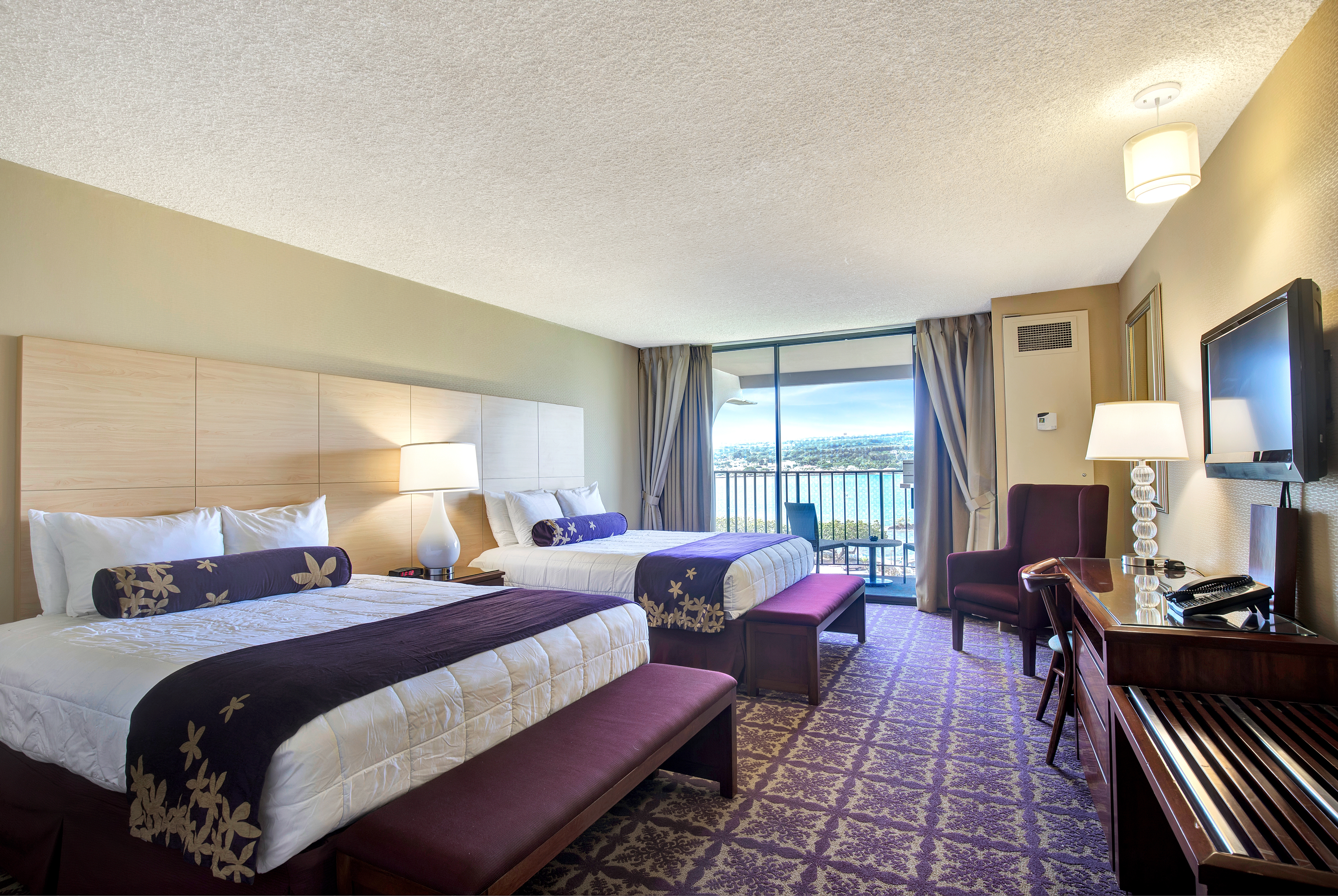 Guest room at the Hilo Hawaiian Hotel, Trademark Collection by Wyndham in Hilo, Hawaii