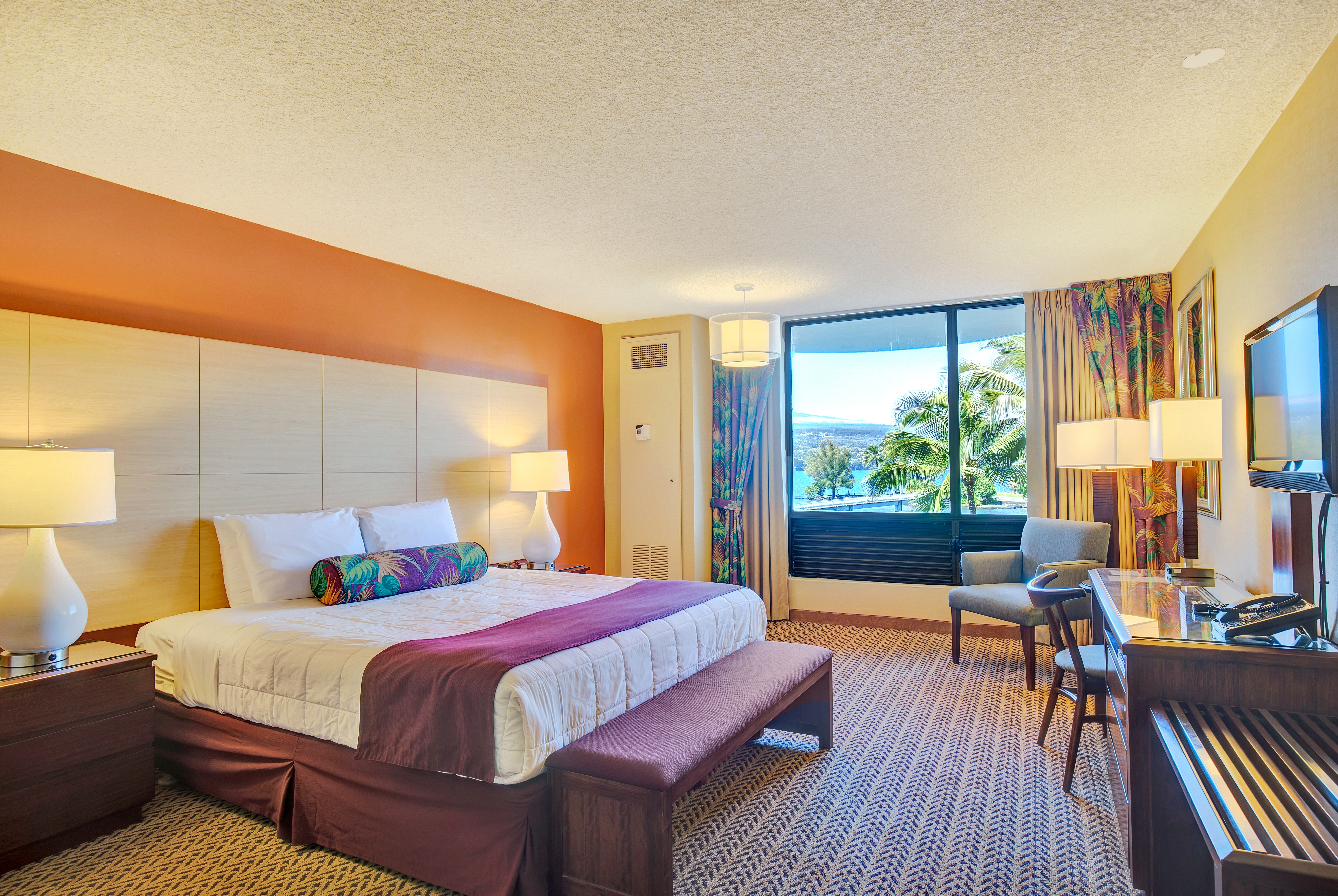 Guest room at the Hilo Hawaiian Hotel, Trademark Collection by Wyndham in Hilo, Hawaii