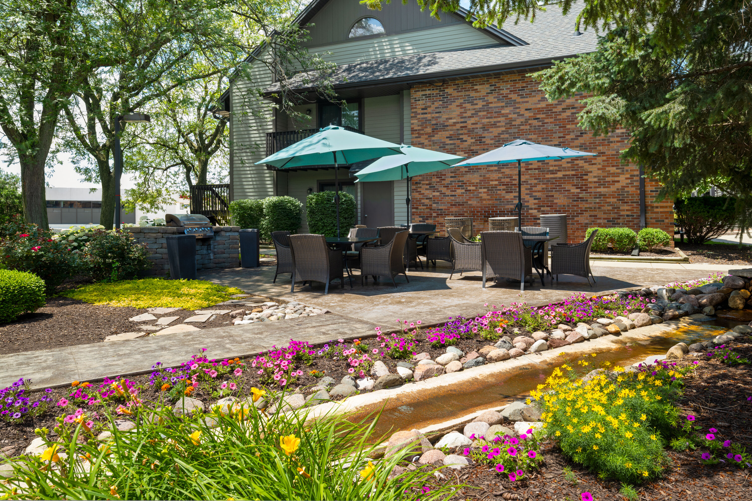 BBQ grill at Eastland Suites Hotel & Conference Ctr, Trademark by Wyndham in Bloomington, Illinois
