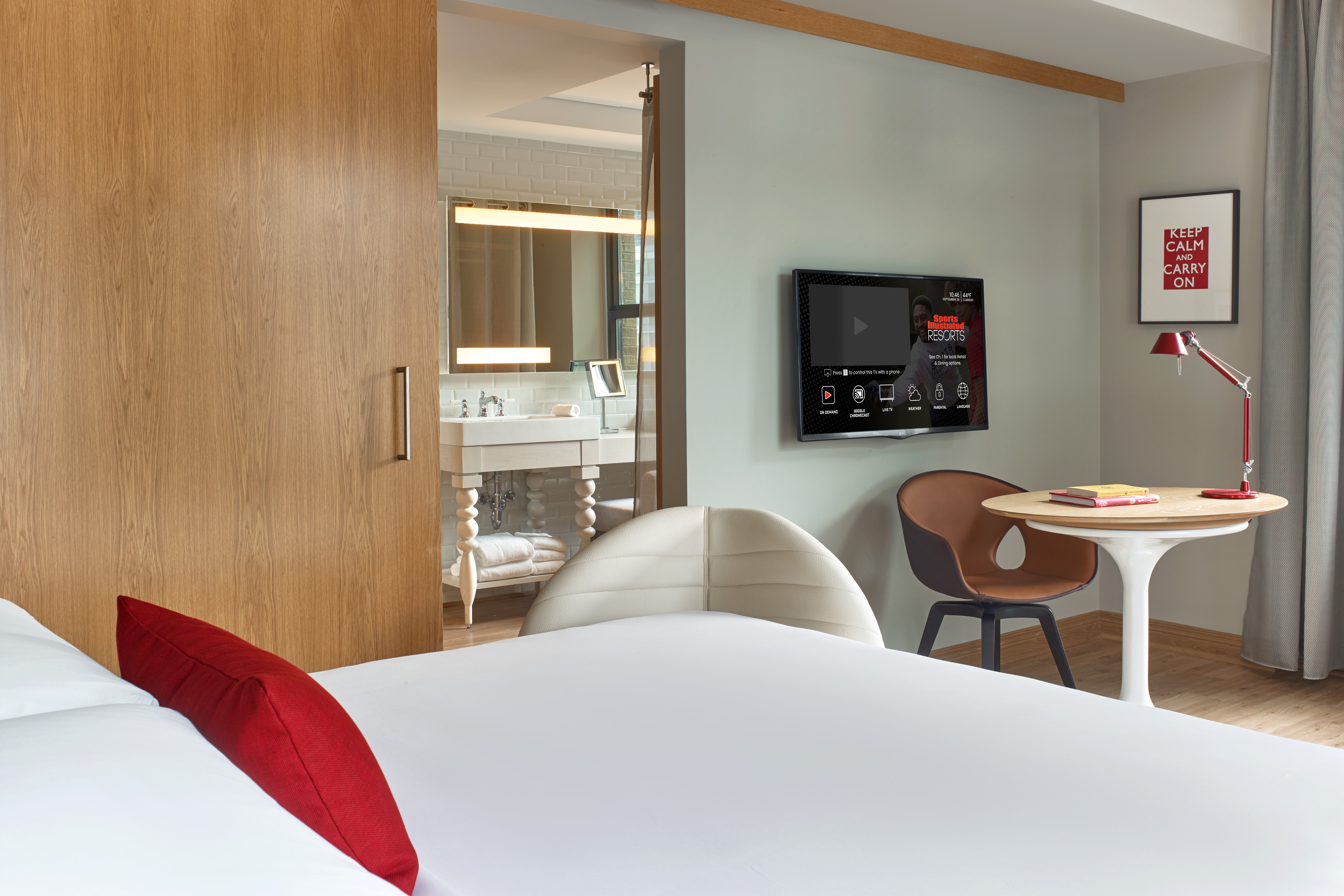 Guest room at the Sports Illustrated Resorts Chicago in Chicago, Illinois