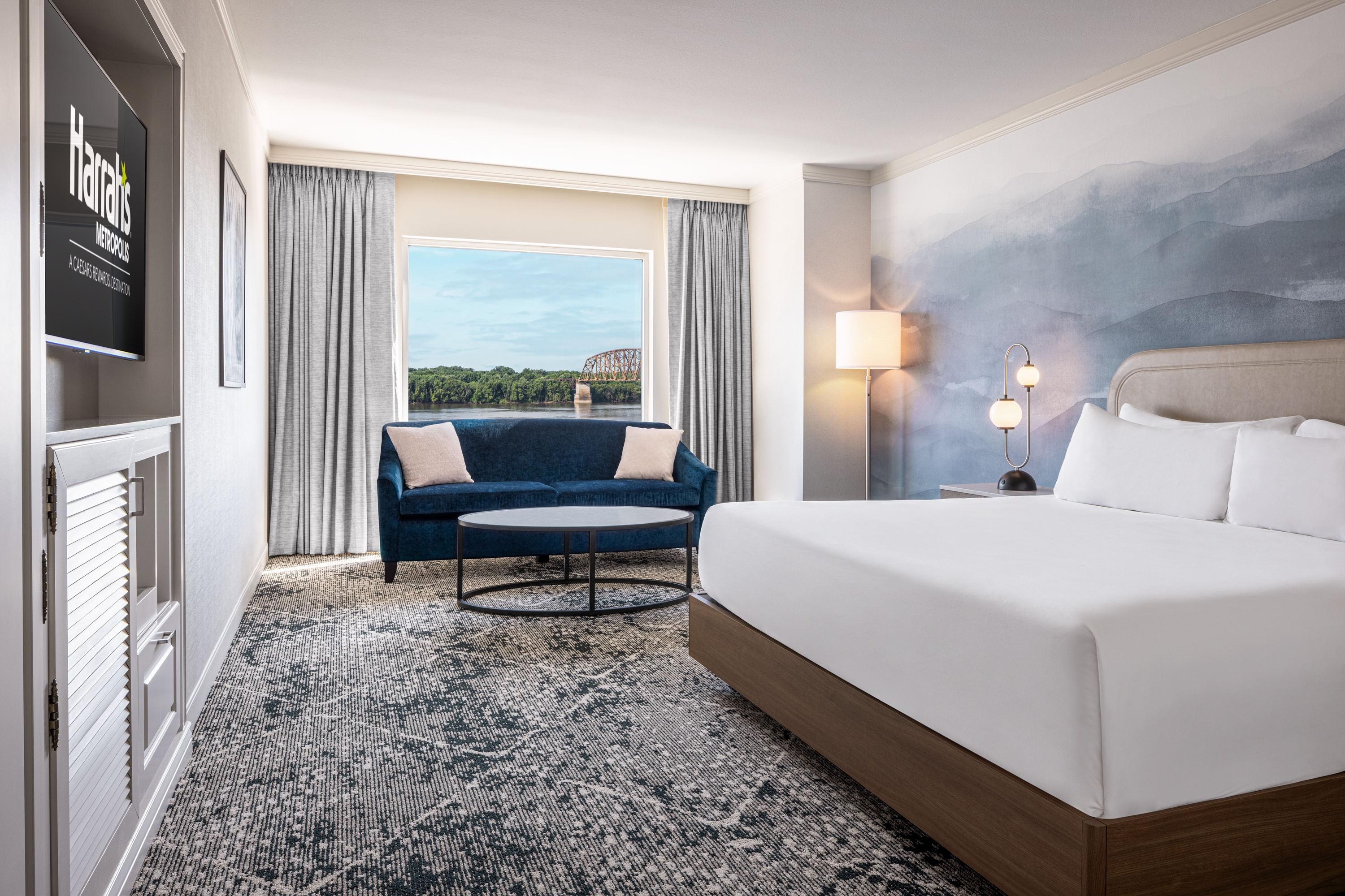 Guest room at the Harrah's Metropolis, Trademark Collection by Wyndham in Metropolis, Illinois