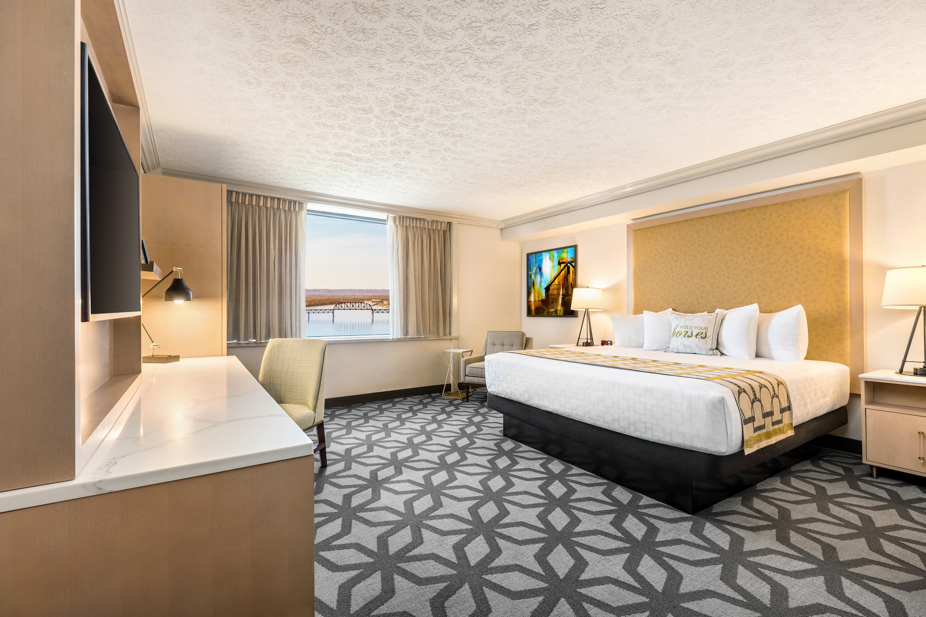 Guest room at the Galt House Hotel, Trademark Collection by Wyndham in Louisville, Kentucky