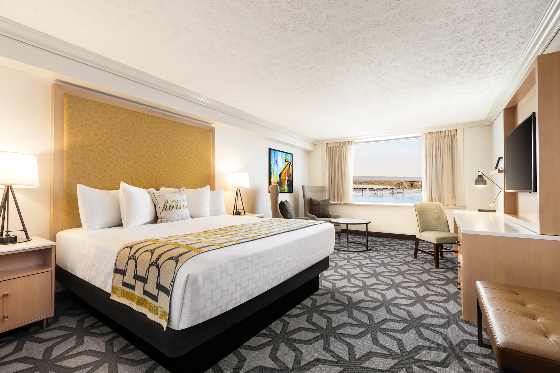 Guest room at the Galt House Hotel, Trademark Collection by Wyndham in Louisville, Kentucky