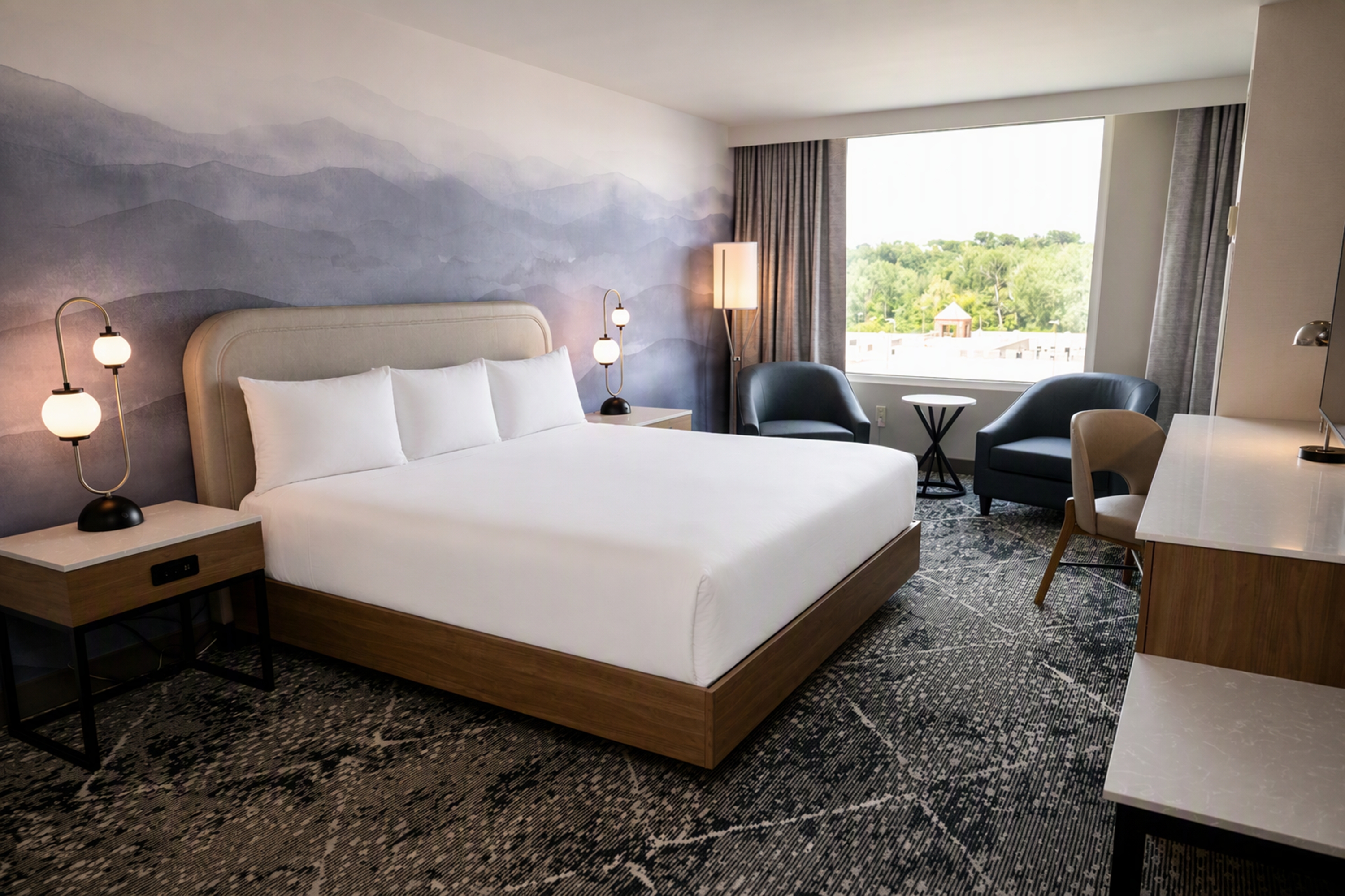 Guest room at the Harrah's Kansas City, Trademark Collection by Wyndham in North Kansas City, Missouri