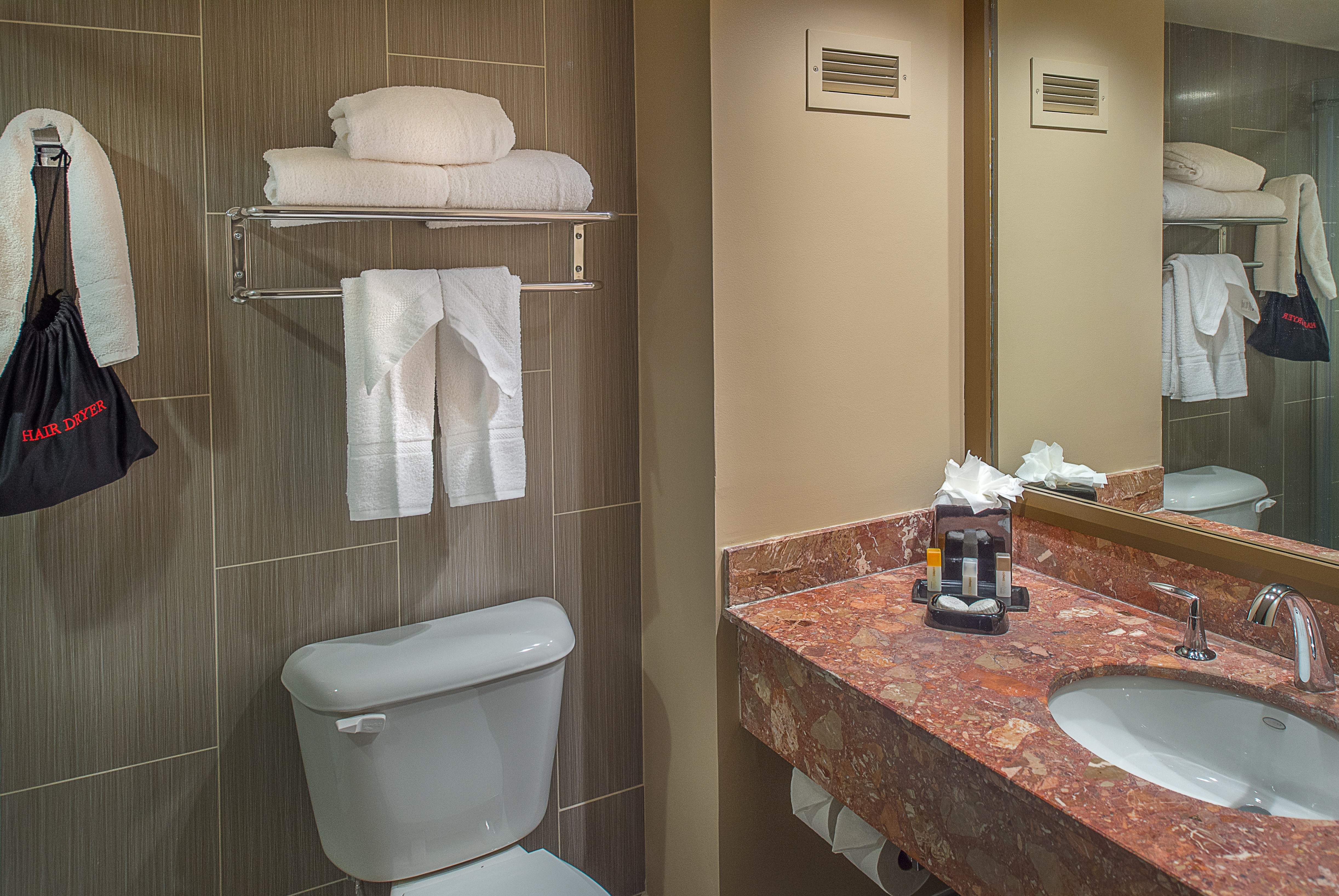 Guest room bath at the HoteLumiere at the Arch, Trademark Collection by Wyndham in St. Louis, Missouri