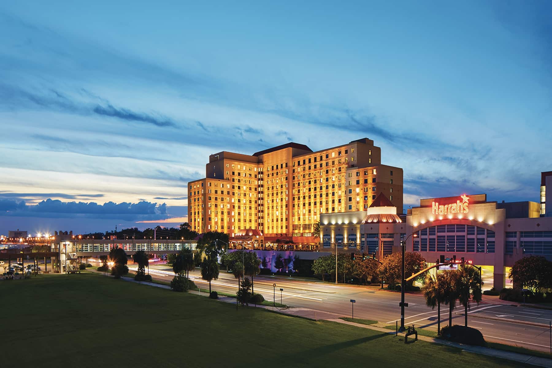 Exterior of Harrah's Gulf Coast, Trademark Collection by Wyndham hotel in Biloxi, Mississippi