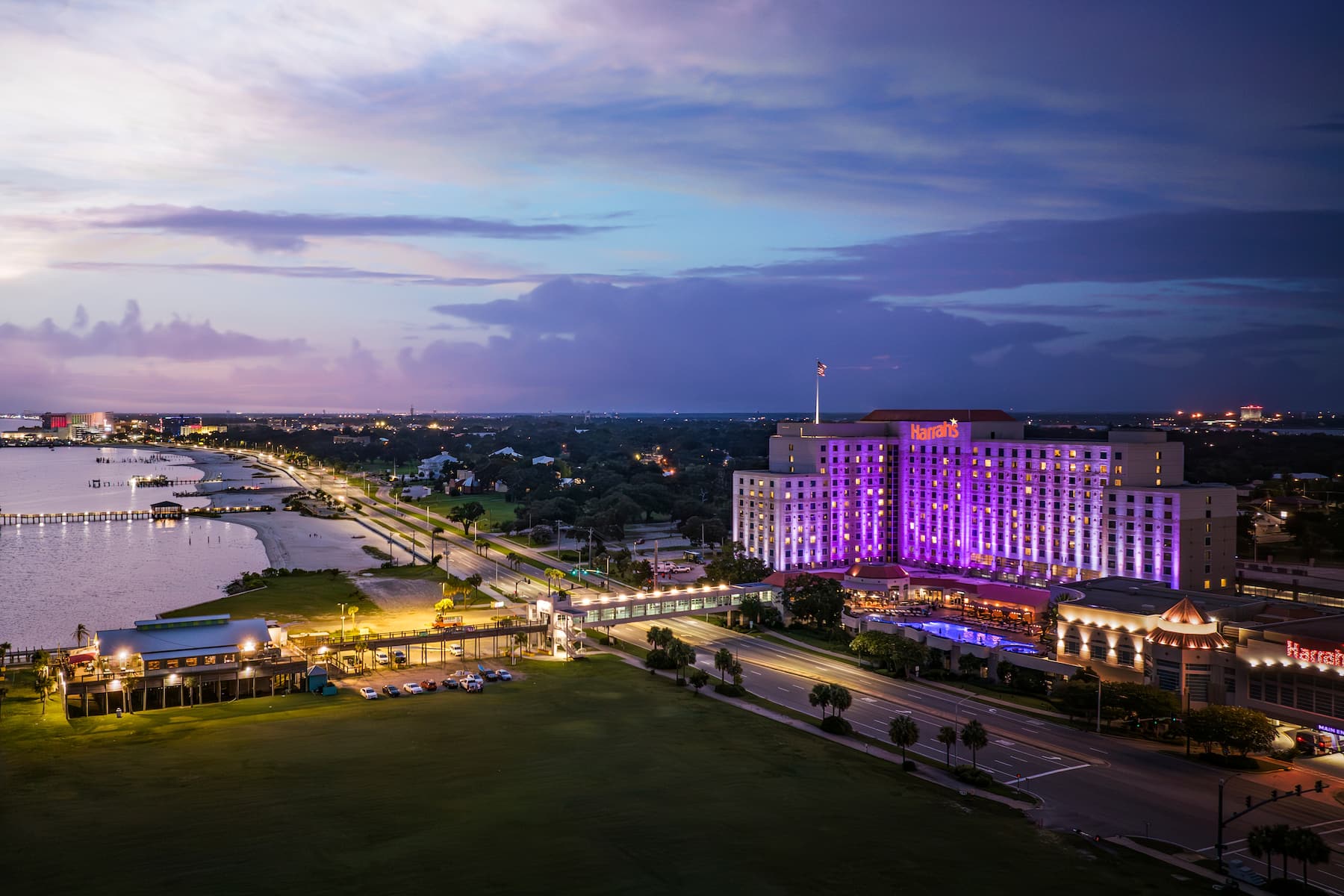 Exterior of Harrah's Gulf Coast, Trademark Collection by Wyndham hotel in Biloxi, Mississippi