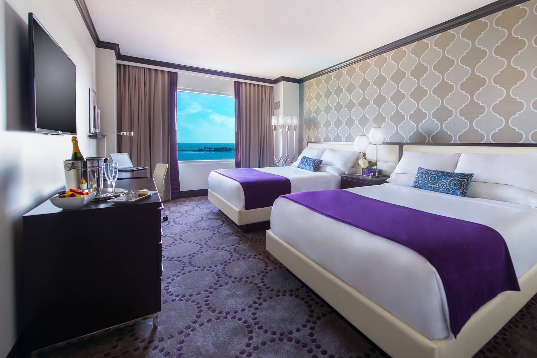 Guest room at the Harrah's Gulf Coast, Trademark Collection by Wyndham in Biloxi, Mississippi