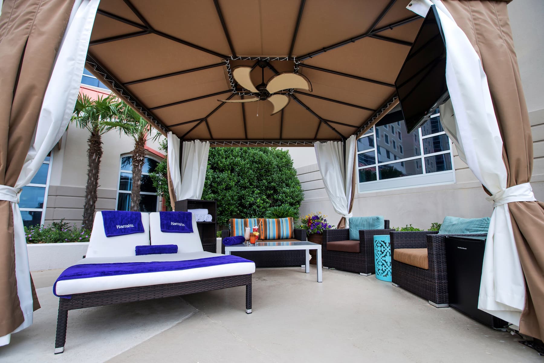 Guest room patio at the Harrah's Gulf Coast, Trademark Collection by Wyndham in Biloxi, Mississippi