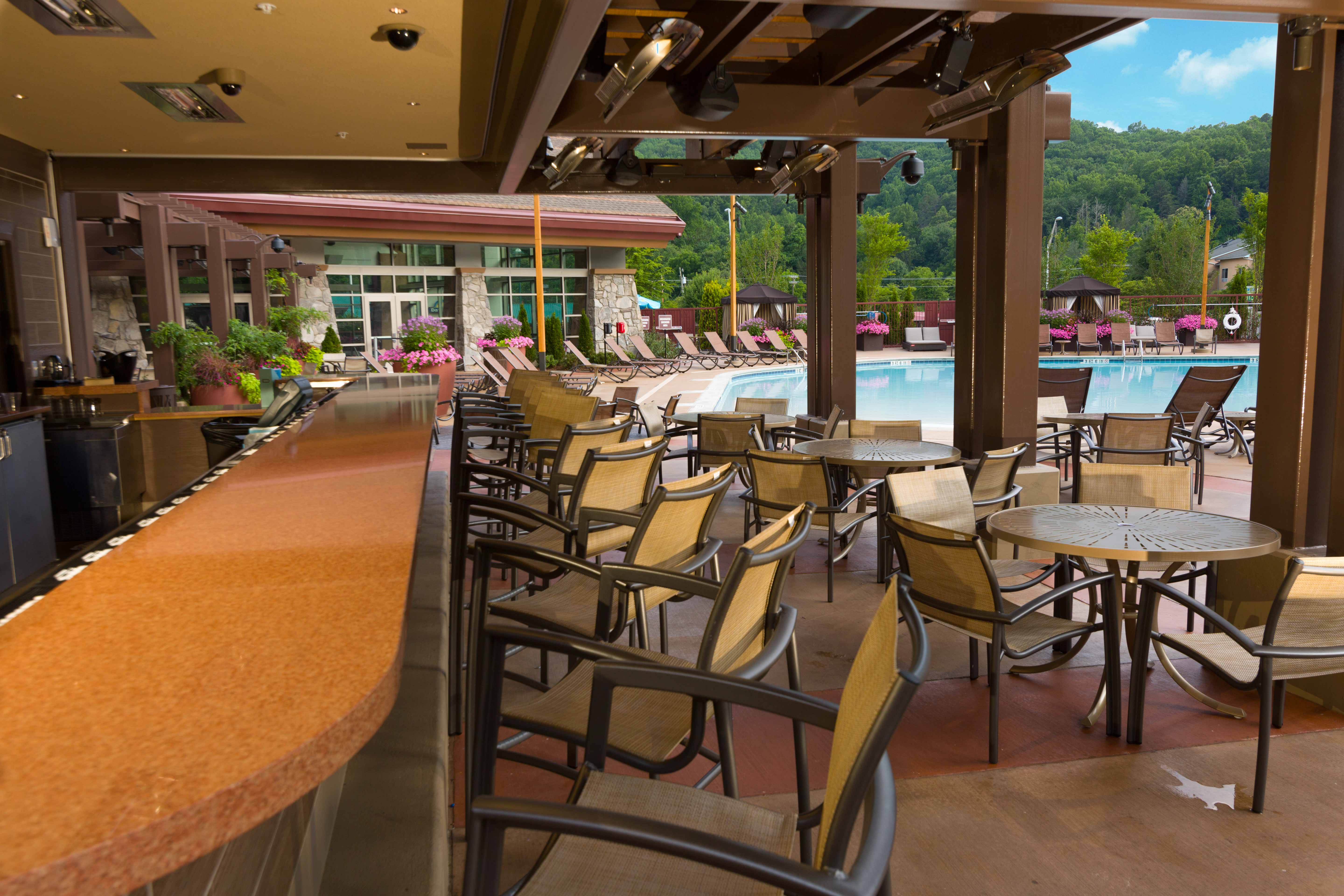 Pool bar at the Harrah's Cherokee Hotel & Casino Resort, Trademark in Cherokee, North Carolina