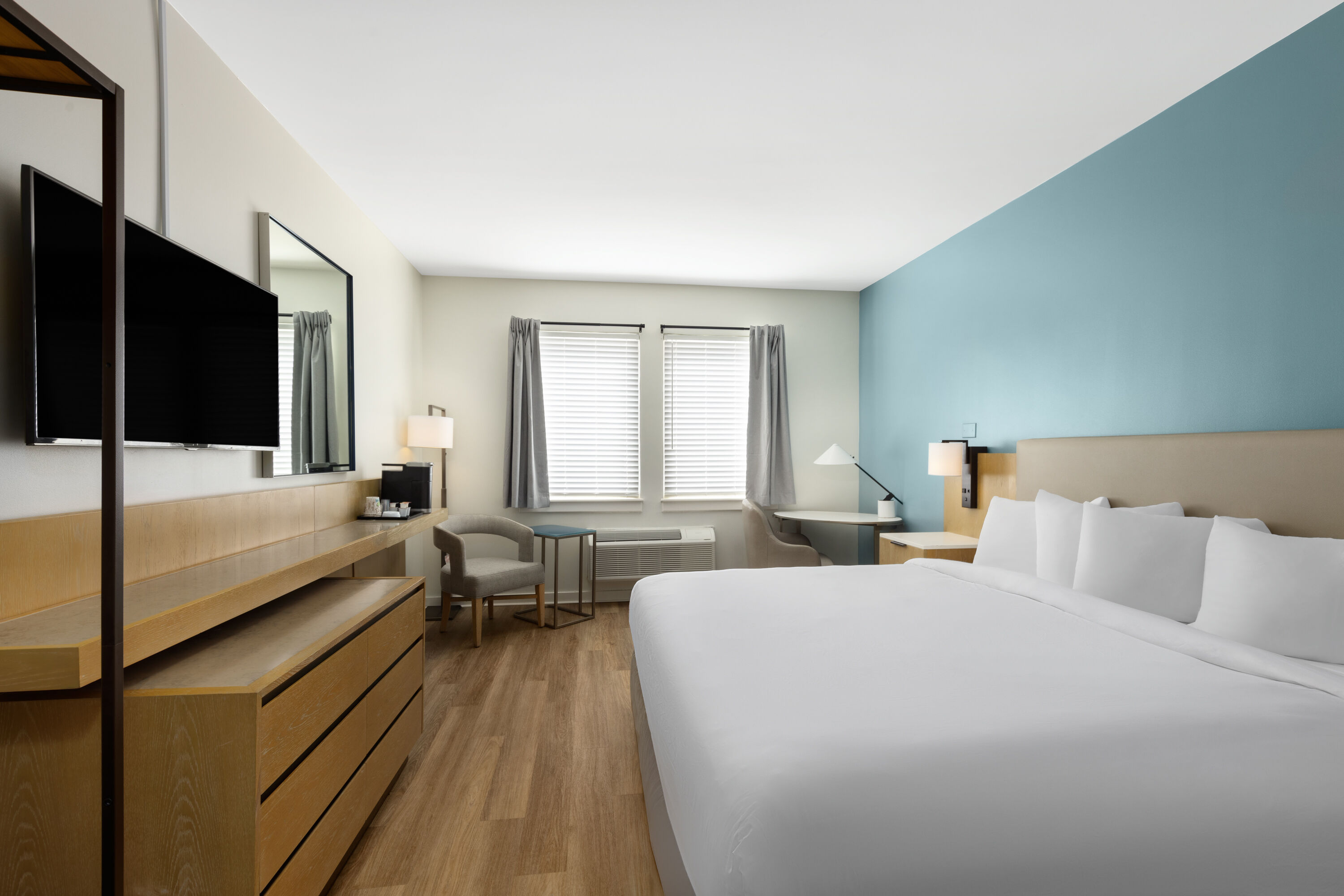 Guest room at the Hotel Manteo, Trademark Collection by Wyndham in Manteo, North Carolina