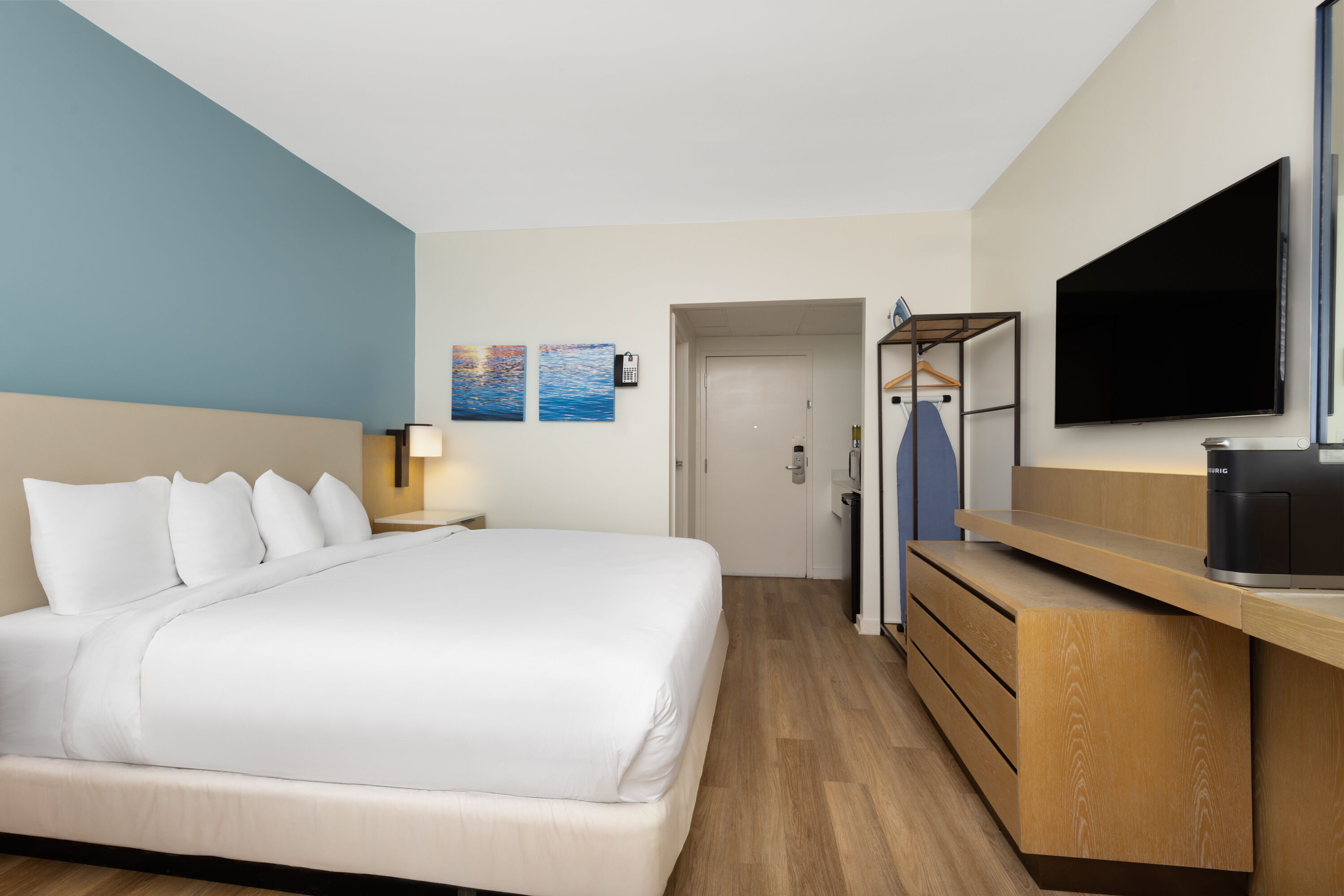 Guest room at the Hotel Manteo, Trademark Collection by Wyndham in Manteo, North Carolina