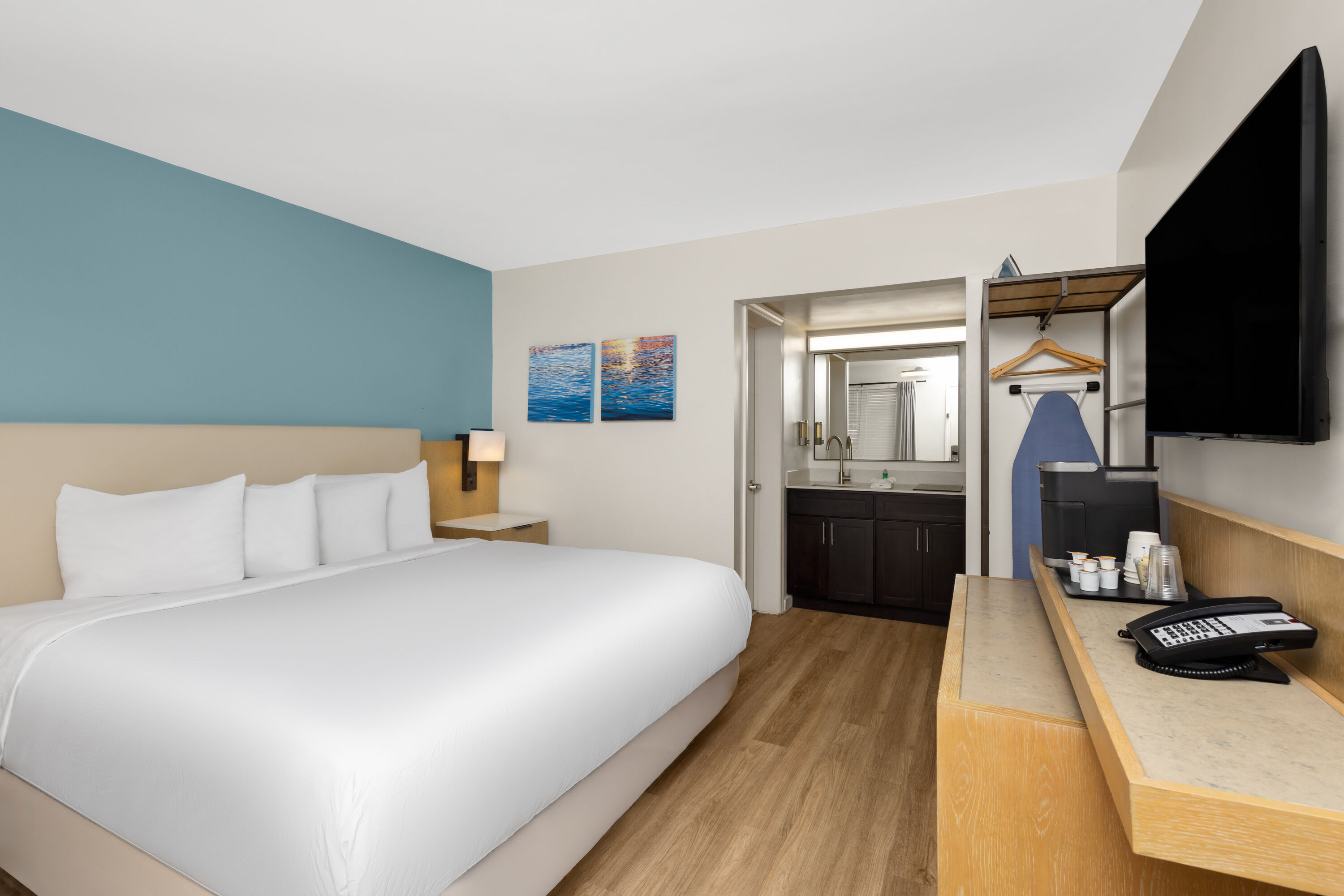 Guest room at the Hotel Manteo, Trademark Collection by Wyndham in Manteo, North Carolina