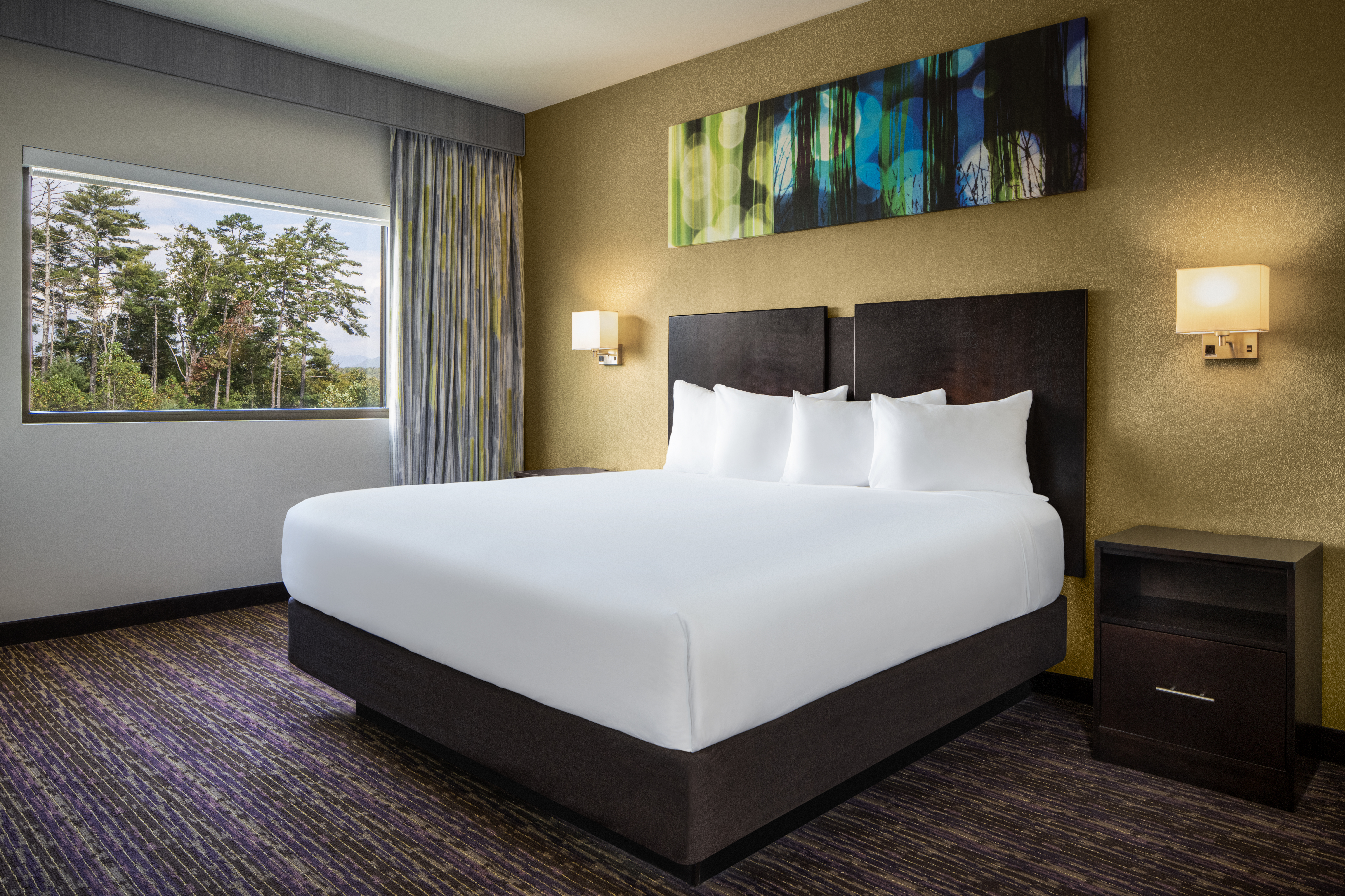 Guest room at the Harrahs Cherokee Valley River Casino & Hotel Trademark in Murphy, North Carolina