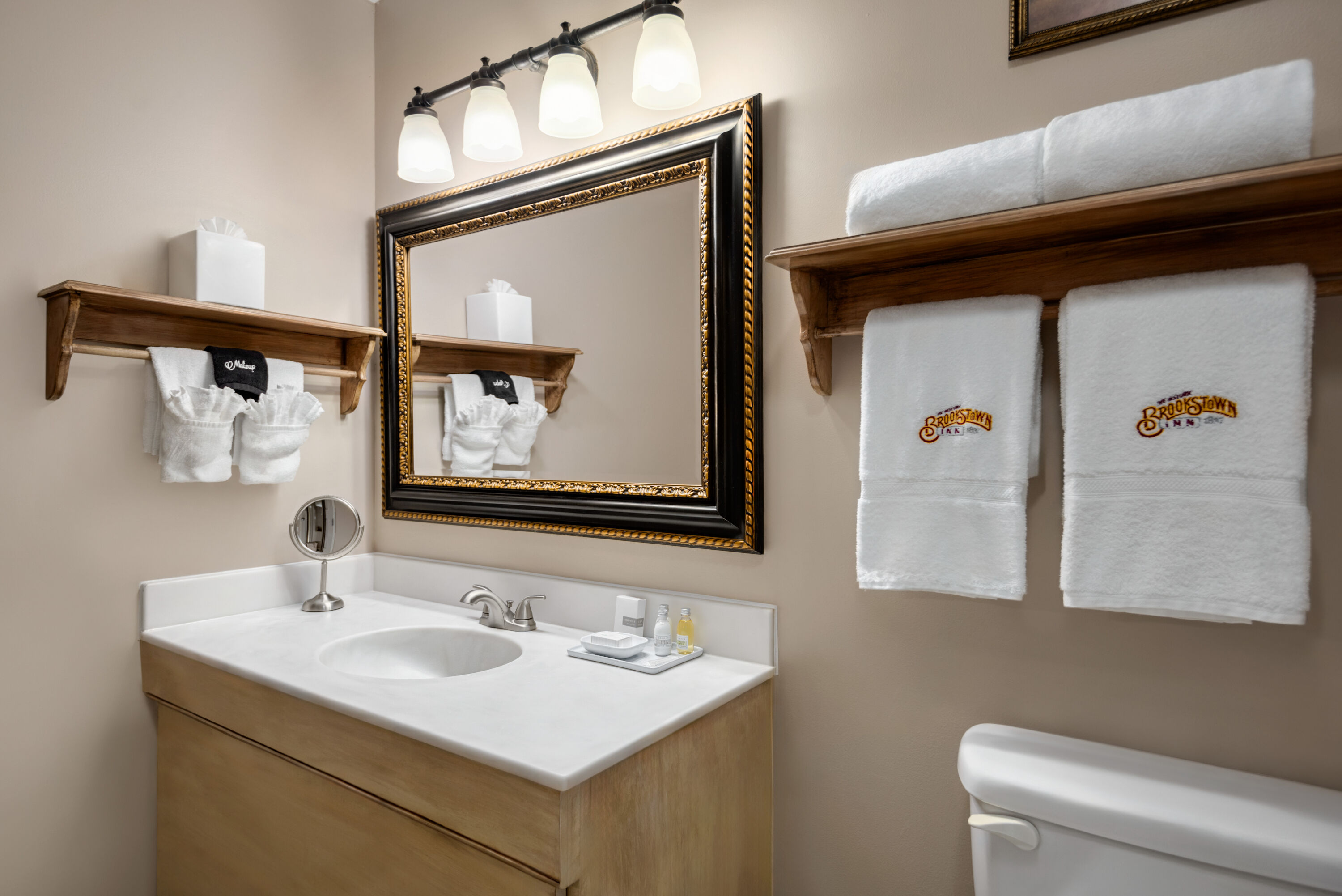 Guest room bath at the The Historic Brookstown Inn, Trademark Collection by Wyndham in Winston-Salem, North Carolina