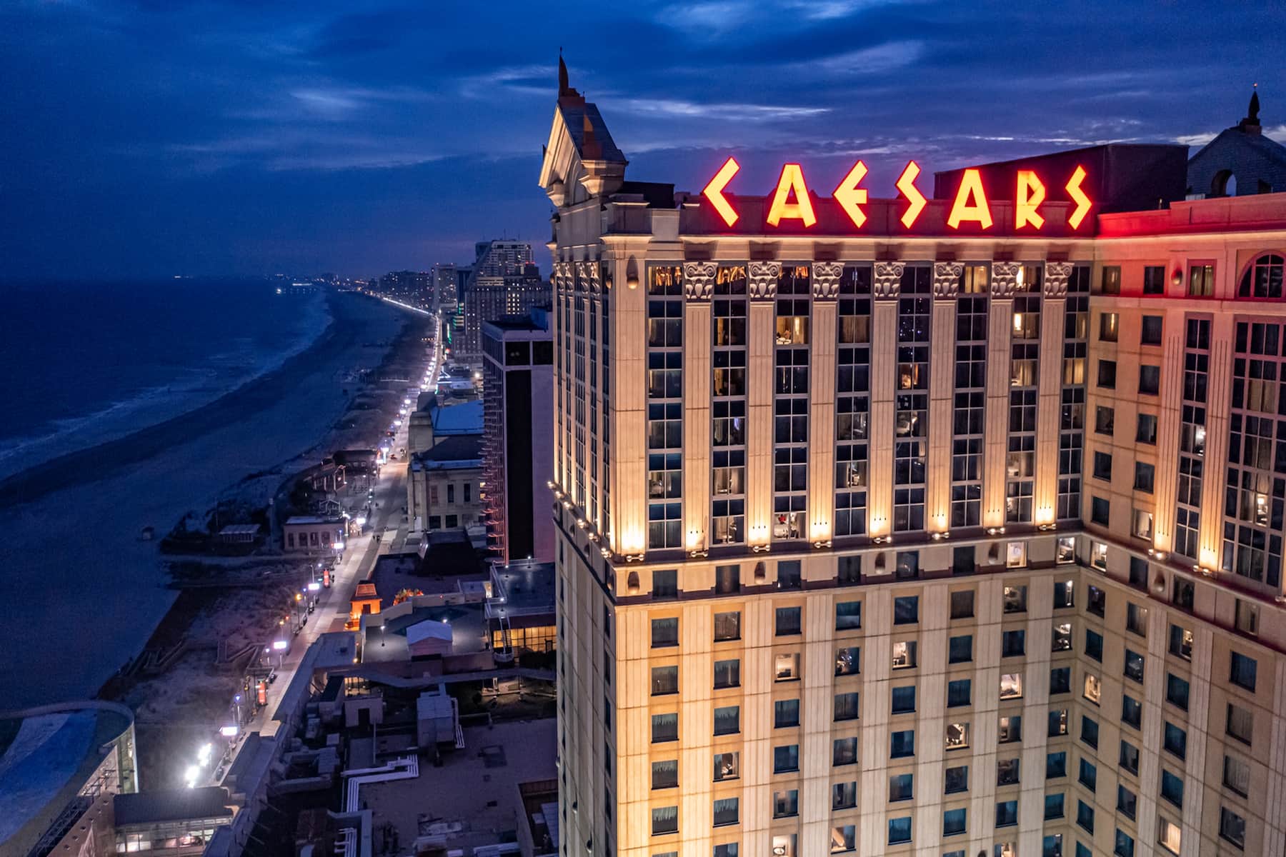 Exterior of Caesars Atlantic City, Trademark Collection by Wyndham hotel in Atlantic City, New Jersey