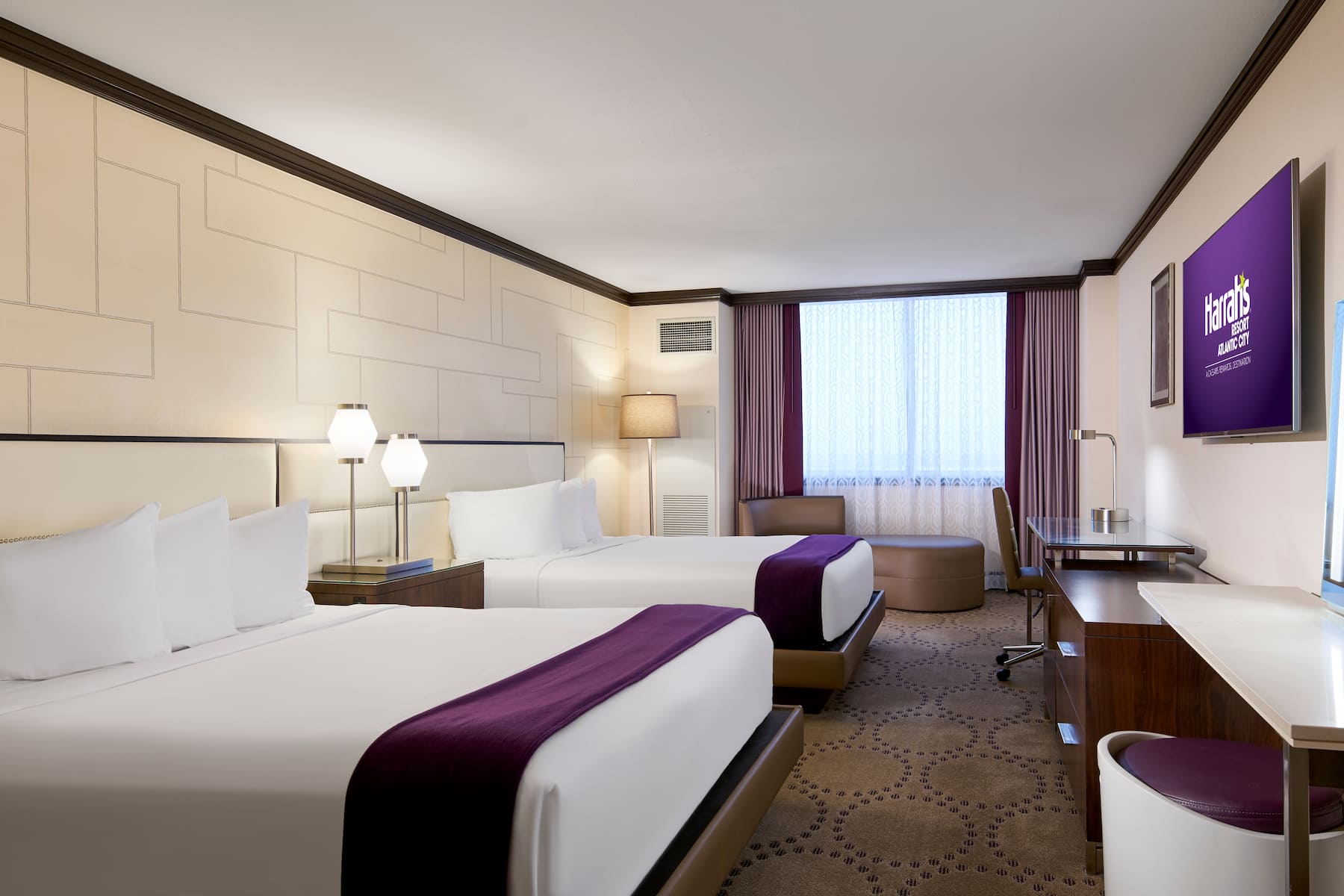 Guest room at the Harrah's Resort Atlantic City, Trademark Collection in Atlantic City, New Jersey