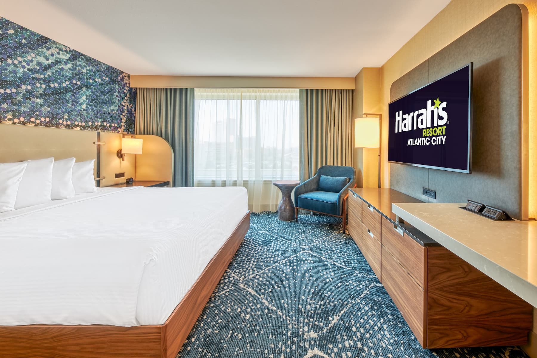 Guest room at the Harrah's Resort Atlantic City, Trademark Collection in Atlantic City, New Jersey