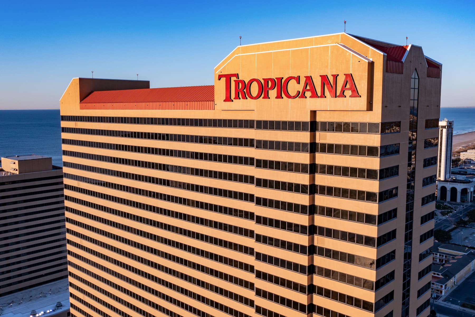 Exterior of Tropicana Atlantic City, Trademark Collection by Wyndham hotel in Atlantic City, New Jersey