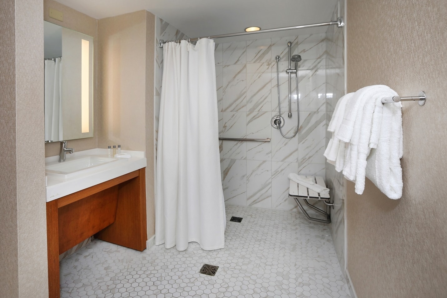 Guest room bath at the Tropicana Atlantic City, Trademark Collection by Wyndham in Atlantic City, New Jersey