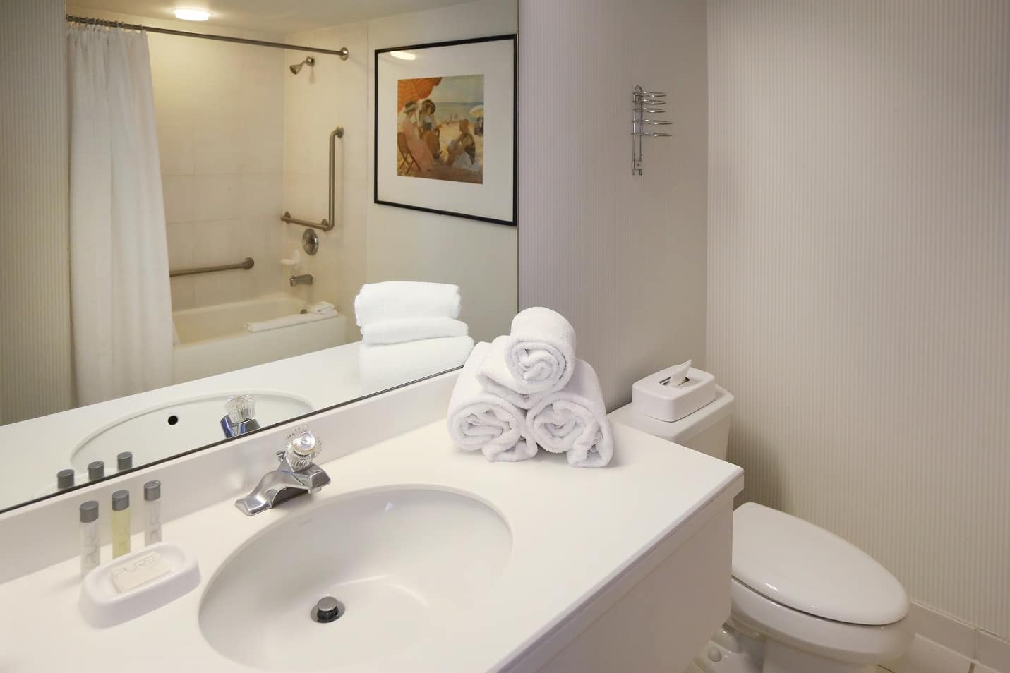 Guest room bath at the Tropicana Atlantic City, Trademark Collection by Wyndham in Atlantic City, New Jersey