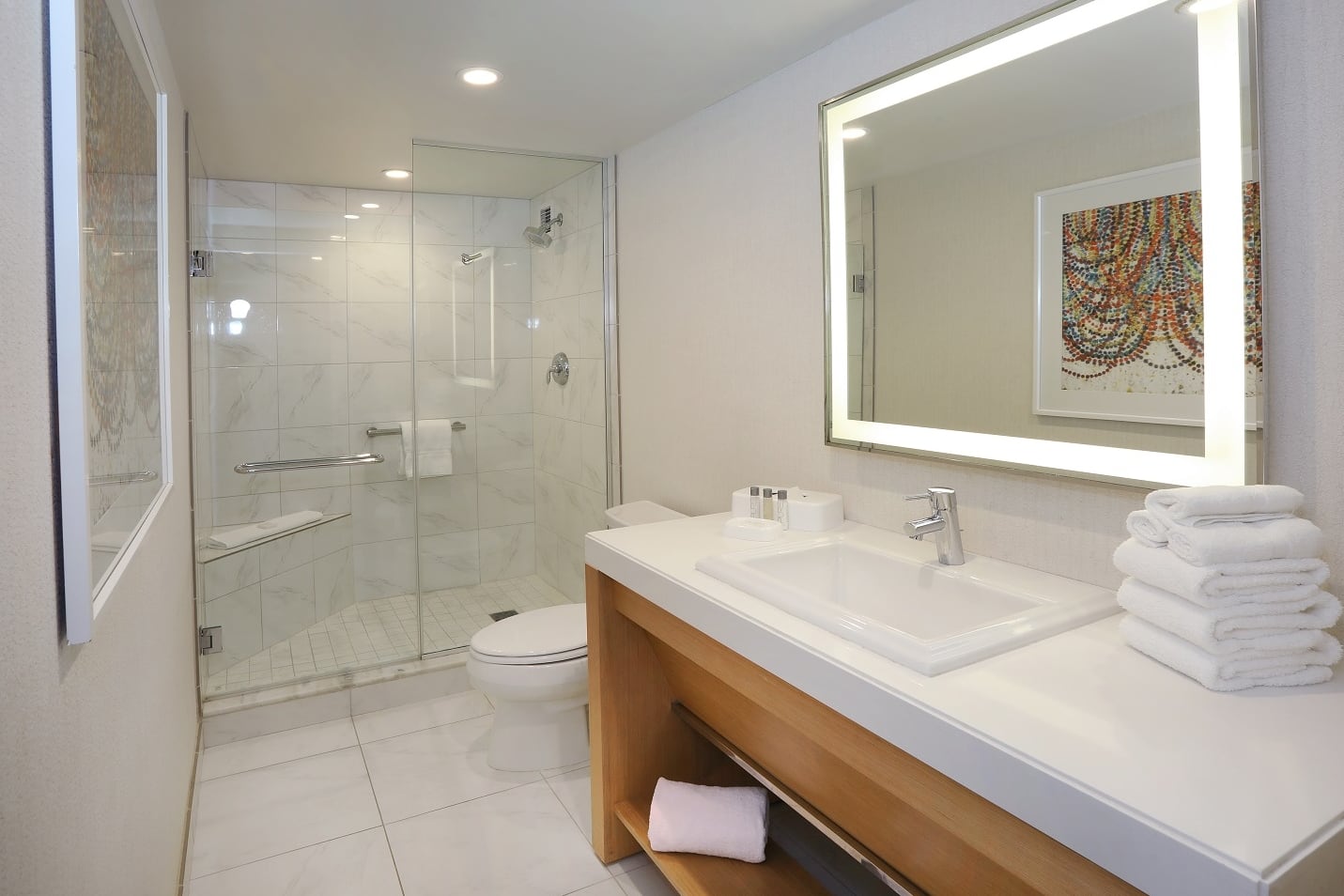 Guest room bath at the Tropicana Atlantic City, Trademark Collection by Wyndham in Atlantic City, New Jersey