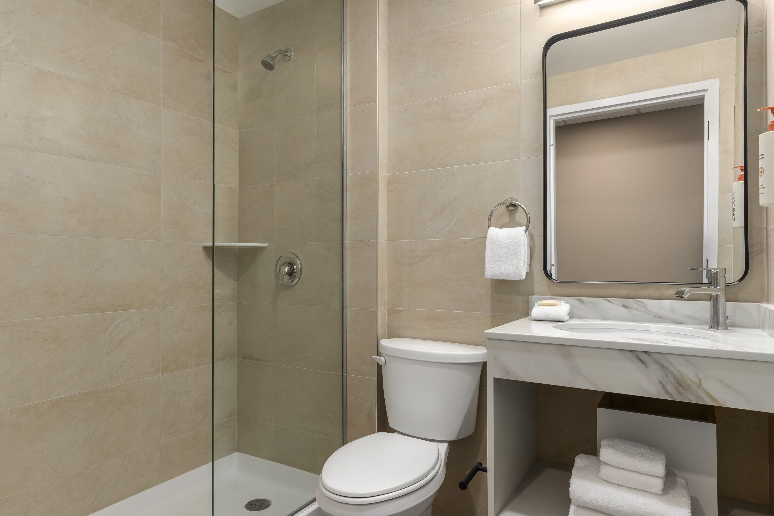 Guest room bath at the Hotel Troy, Trademark Collection by Wyndham in Parsippany, New Jersey