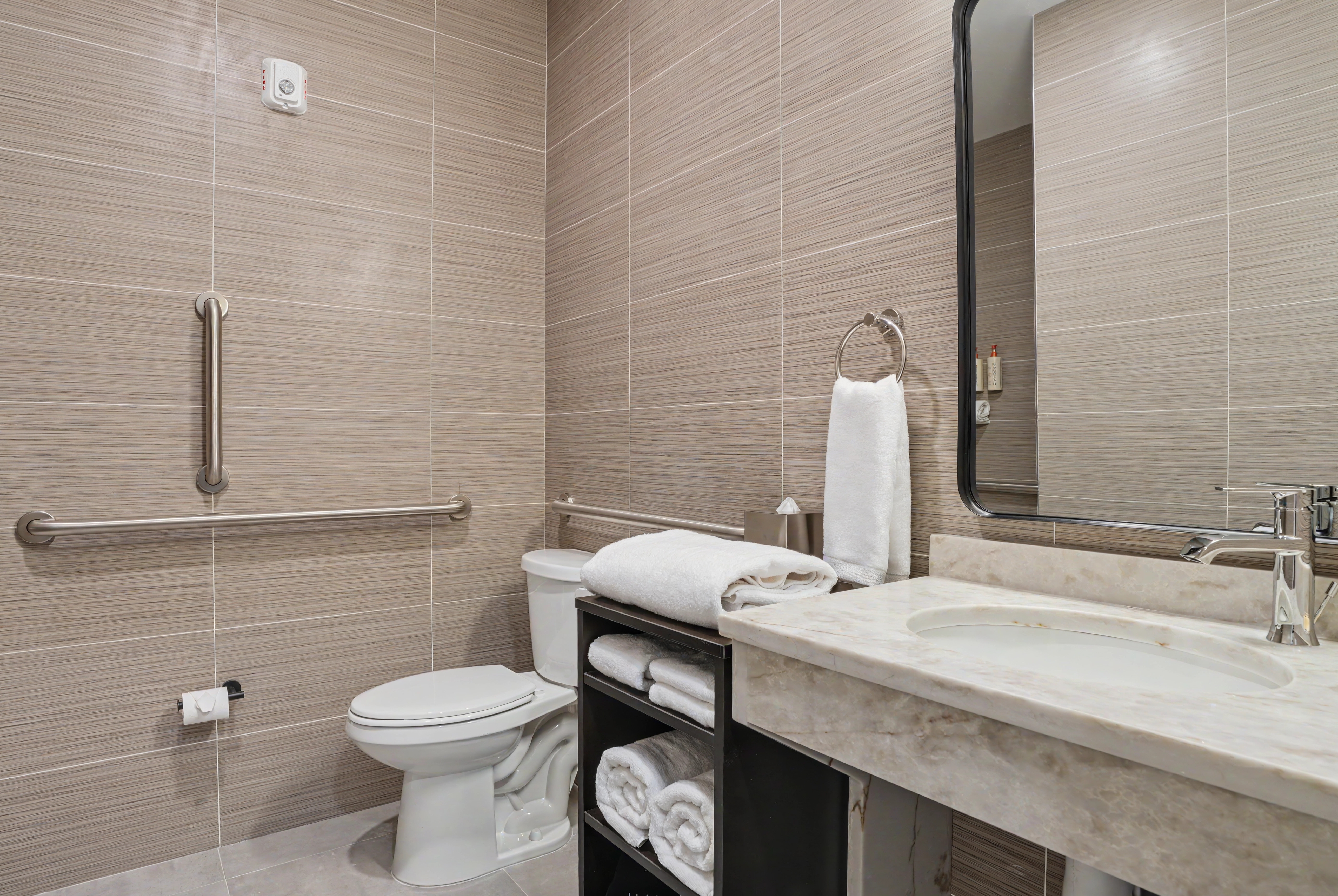 Guest room bath at the Hotel Troy, Trademark Collection by Wyndham in Parsippany, New Jersey