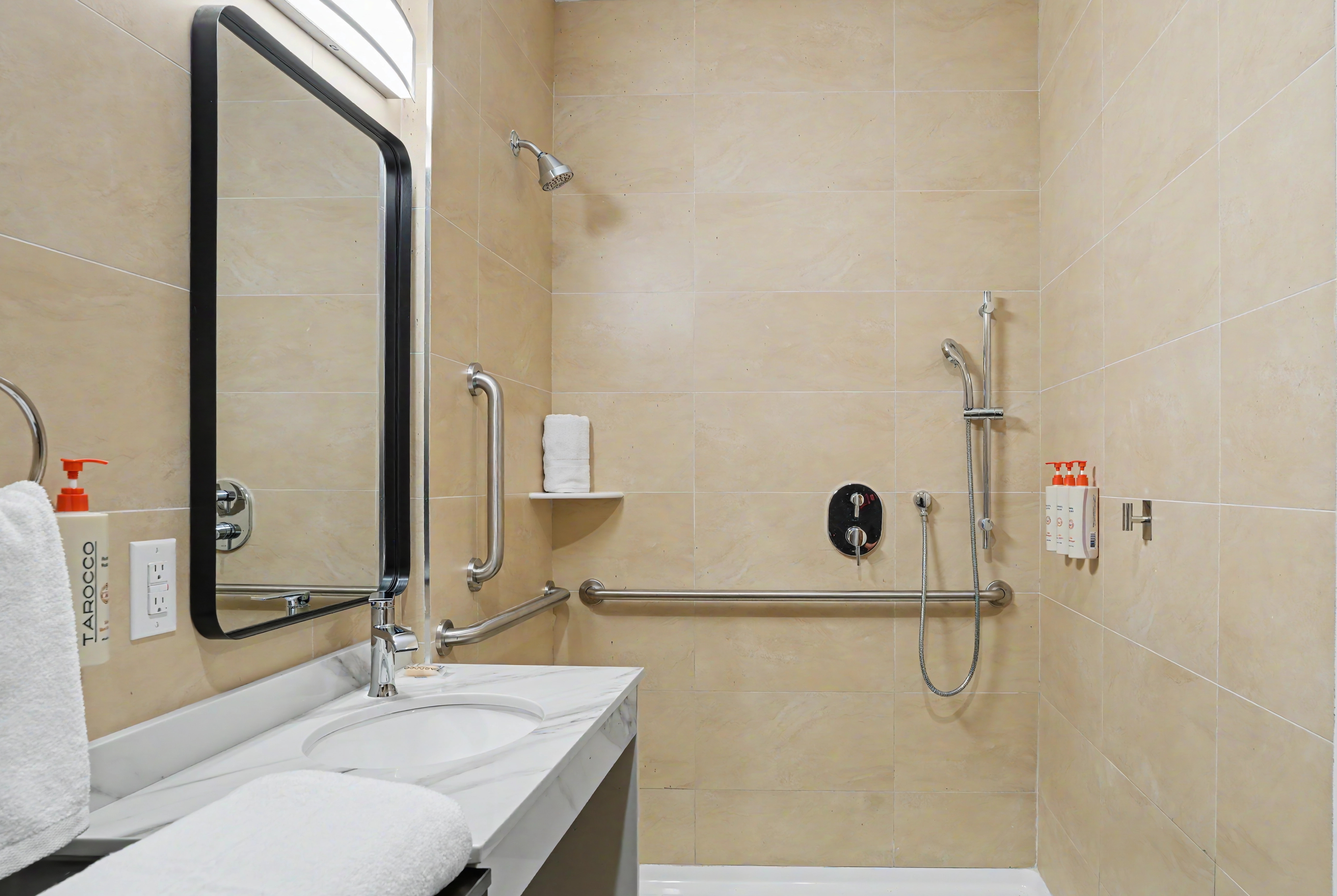 Guest room bath at the Hotel Troy, Trademark Collection by Wyndham in Parsippany, New Jersey
