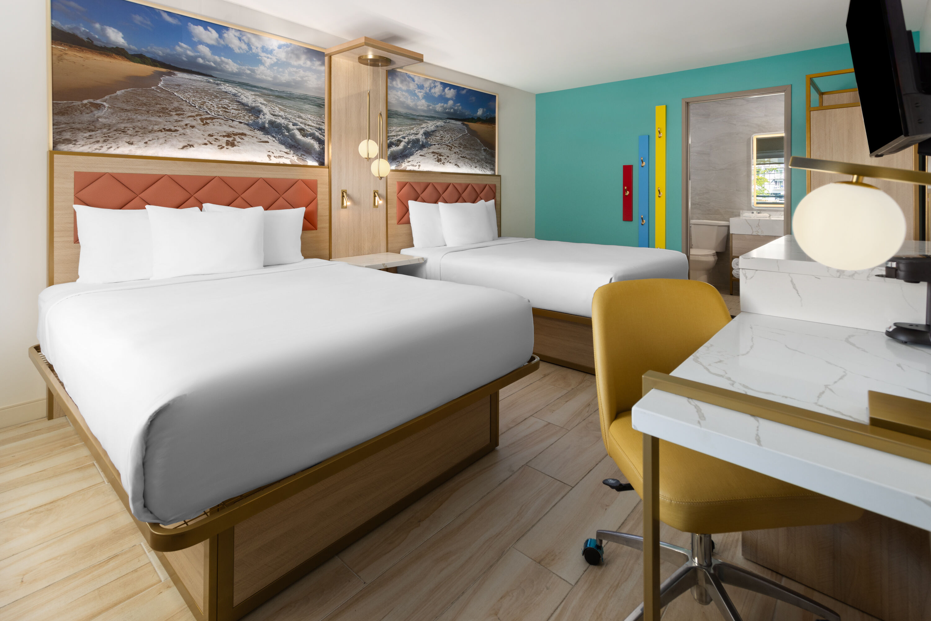 Guest room at the The Vibes Hotel, Trademark Collection by Wyndham in Wildwood, New Jersey
