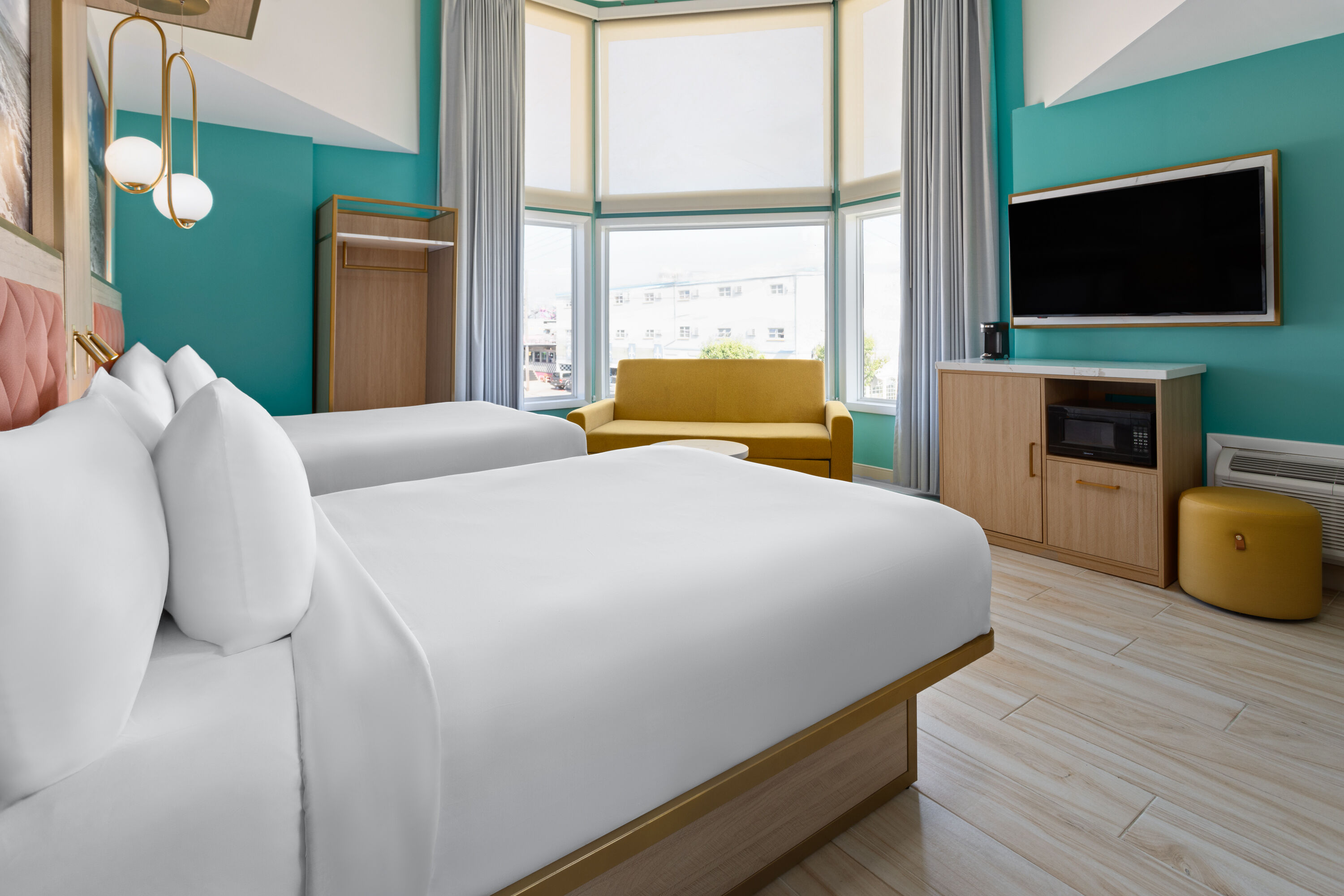 Guest room at the The Vibes Hotel, Trademark Collection by Wyndham in Wildwood, New Jersey