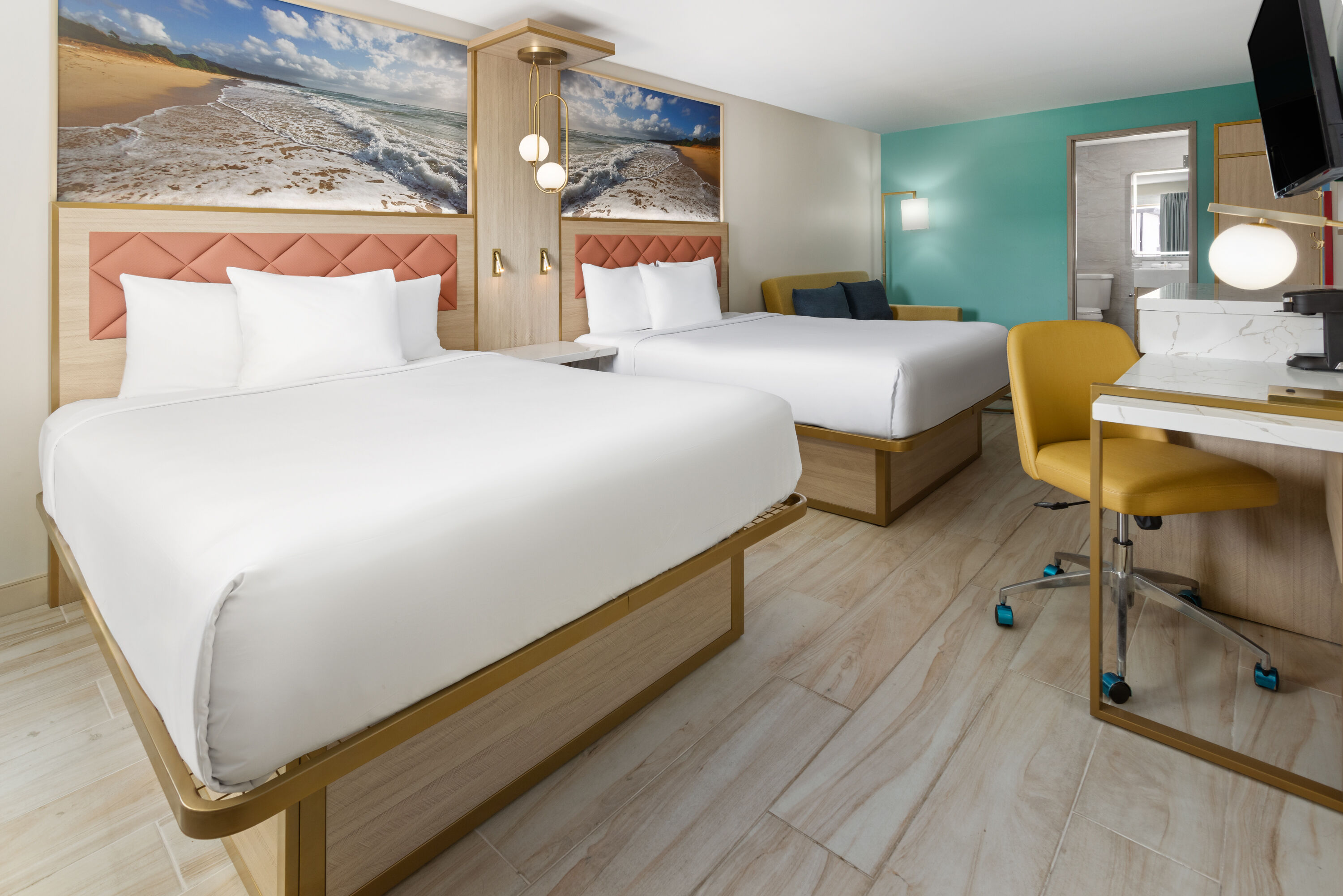 Guest room at the The Vibes Hotel, Trademark Collection by Wyndham in Wildwood, New Jersey