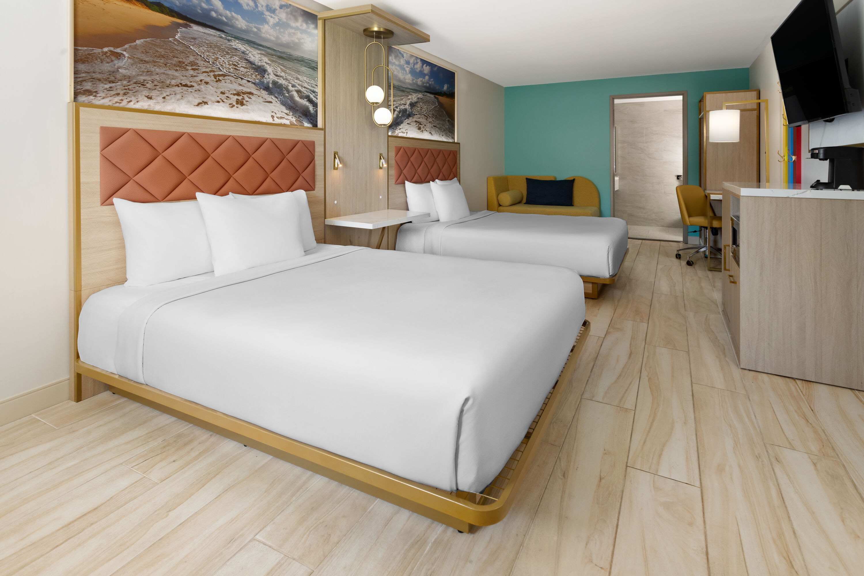 Guest room at the The Vibes Hotel, Trademark Collection by Wyndham in Wildwood, New Jersey