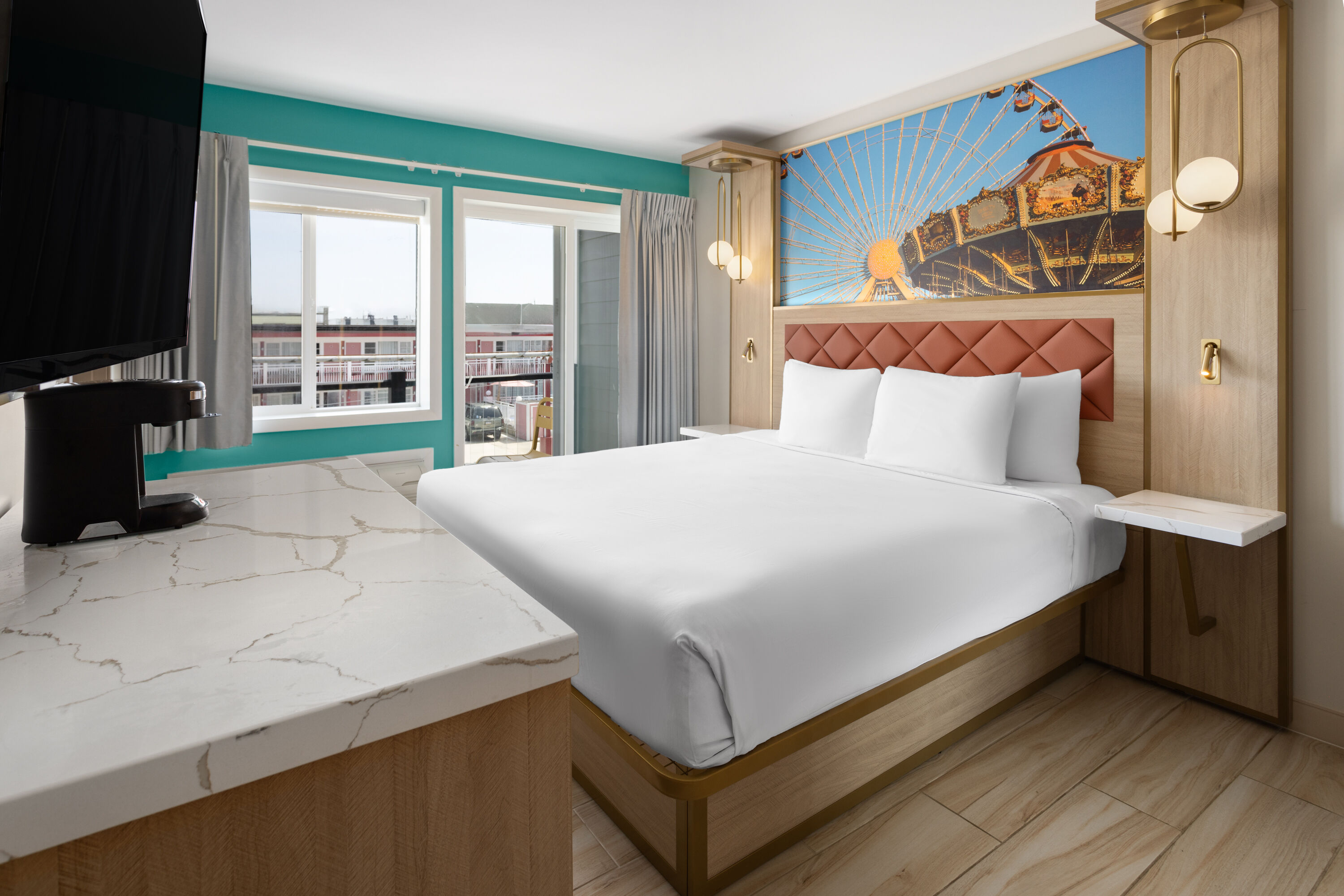 Guest room at the The Vibes Hotel, Trademark Collection by Wyndham in Wildwood, New Jersey