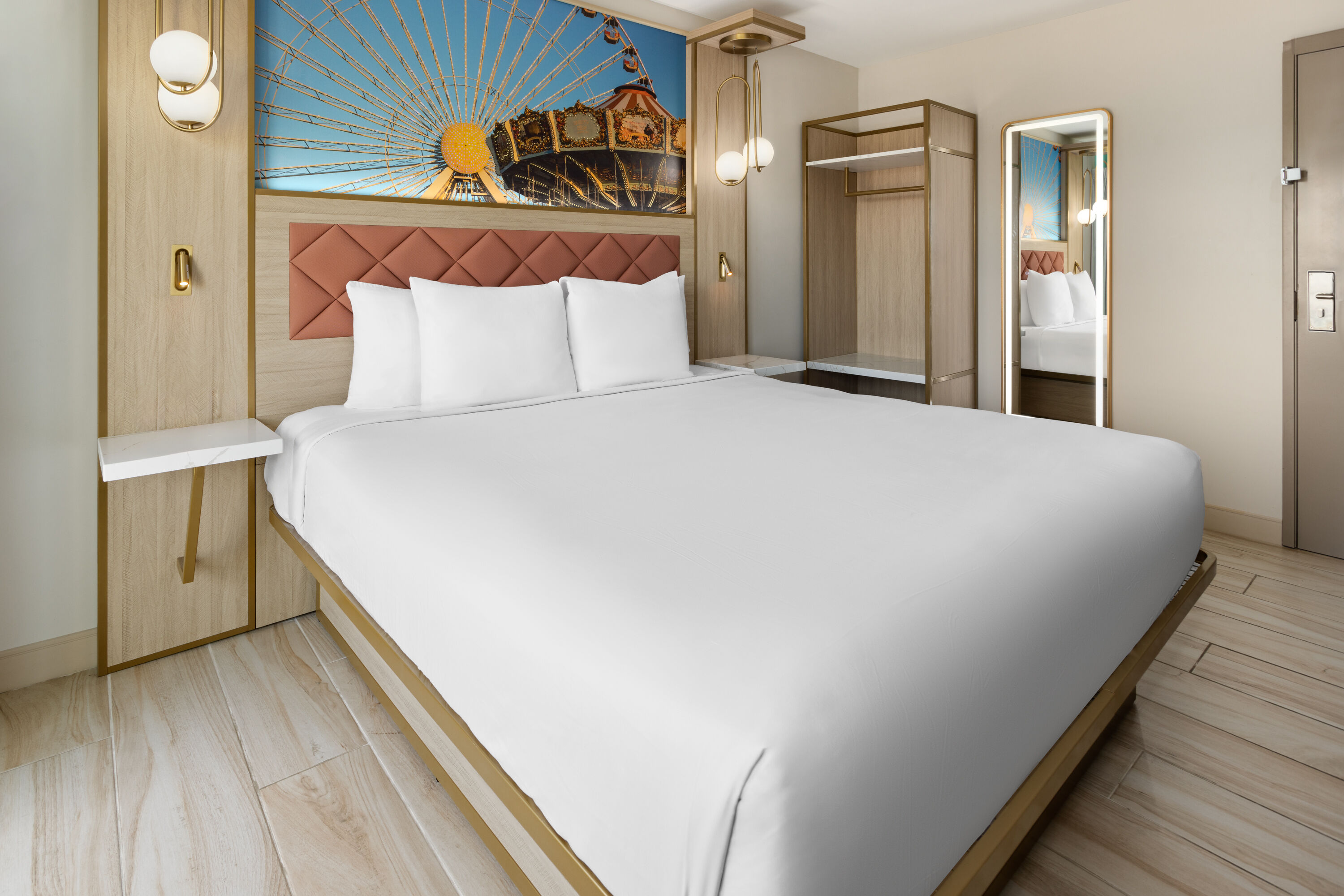 Guest room at the The Vibes Hotel, Trademark Collection by Wyndham in Wildwood, New Jersey