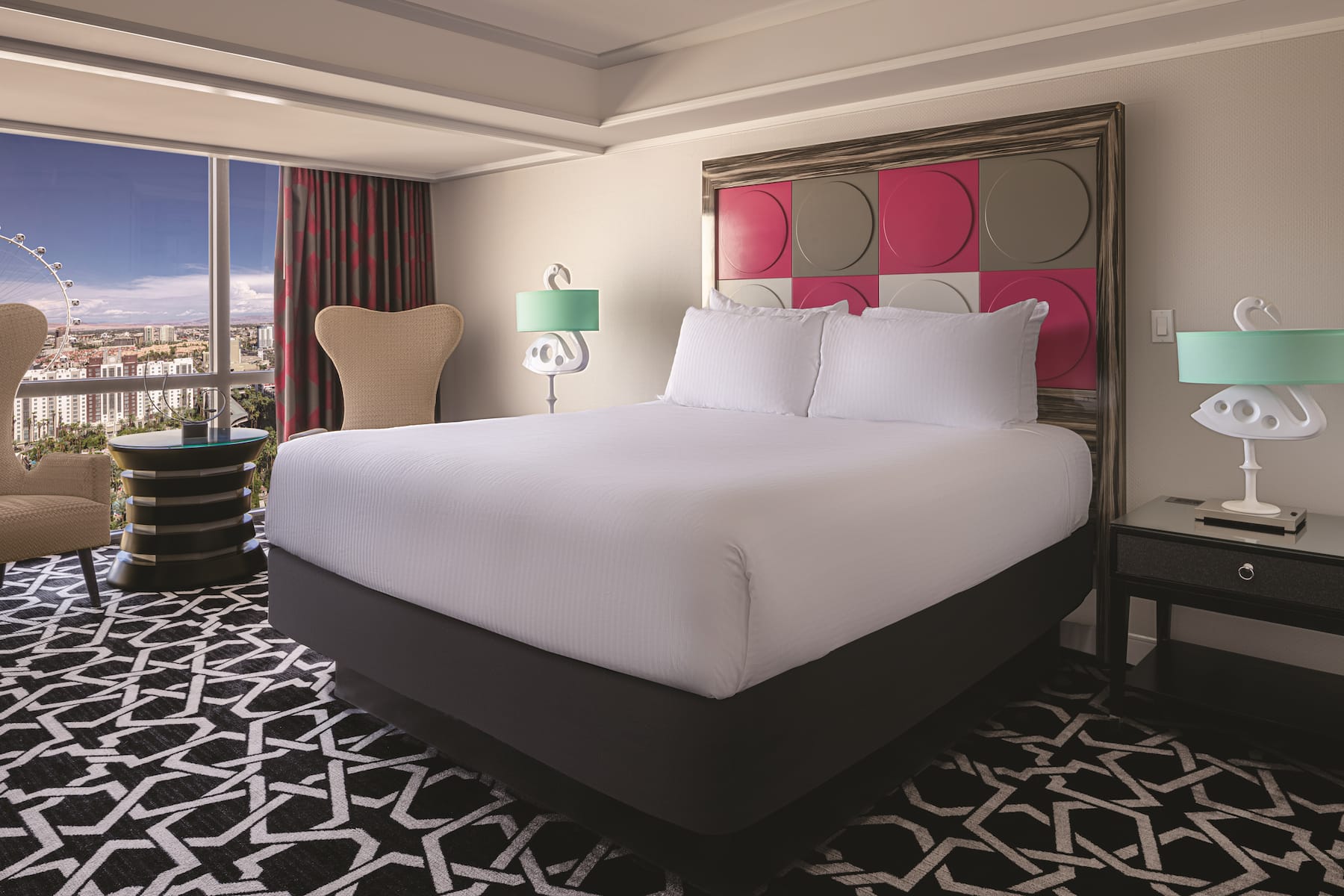 Guest room at the Flamingo Las Vegas, Trademark Collection by Wyndham in Las Vegas, Nevada