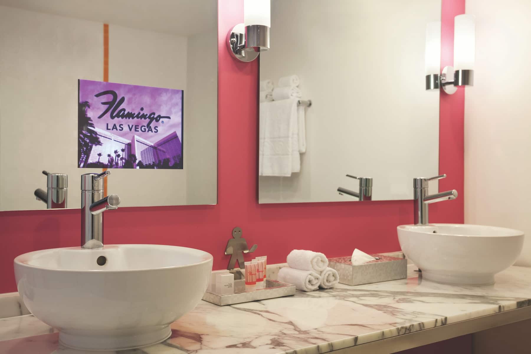 Guest room bath at the Flamingo Las Vegas, Trademark Collection by Wyndham in Las Vegas, Nevada
