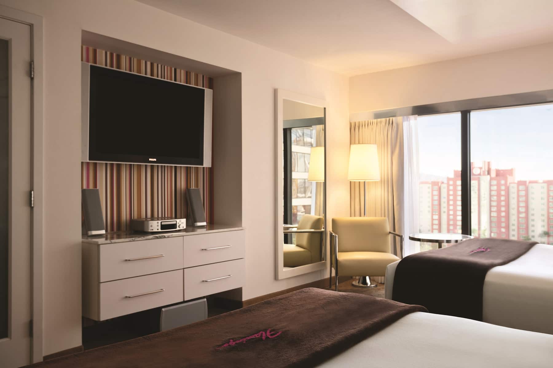 Guest room at the Flamingo Las Vegas, Trademark Collection by Wyndham in Las Vegas, Nevada