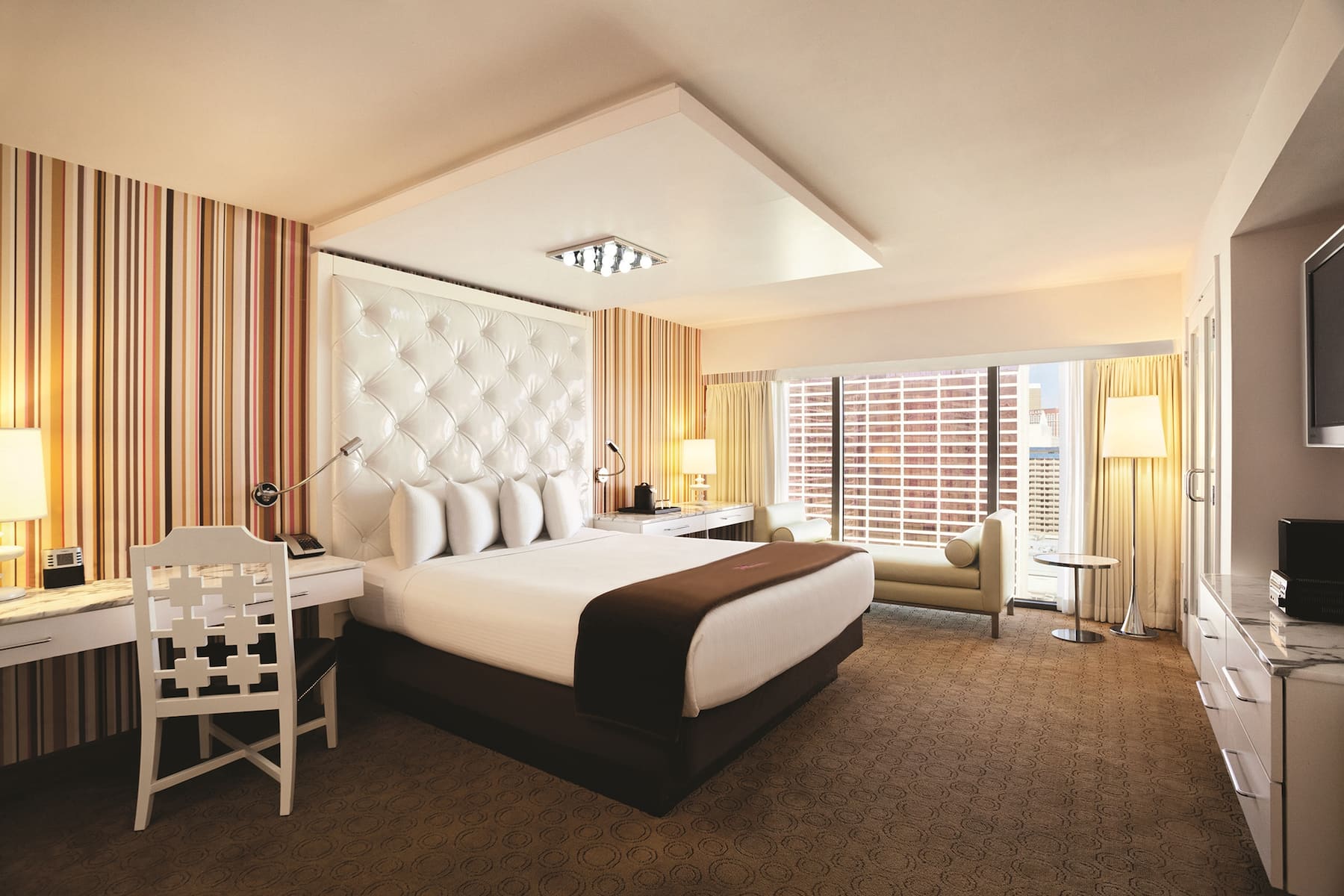Guest room at the Flamingo Las Vegas, Trademark Collection by Wyndham in Las Vegas, Nevada