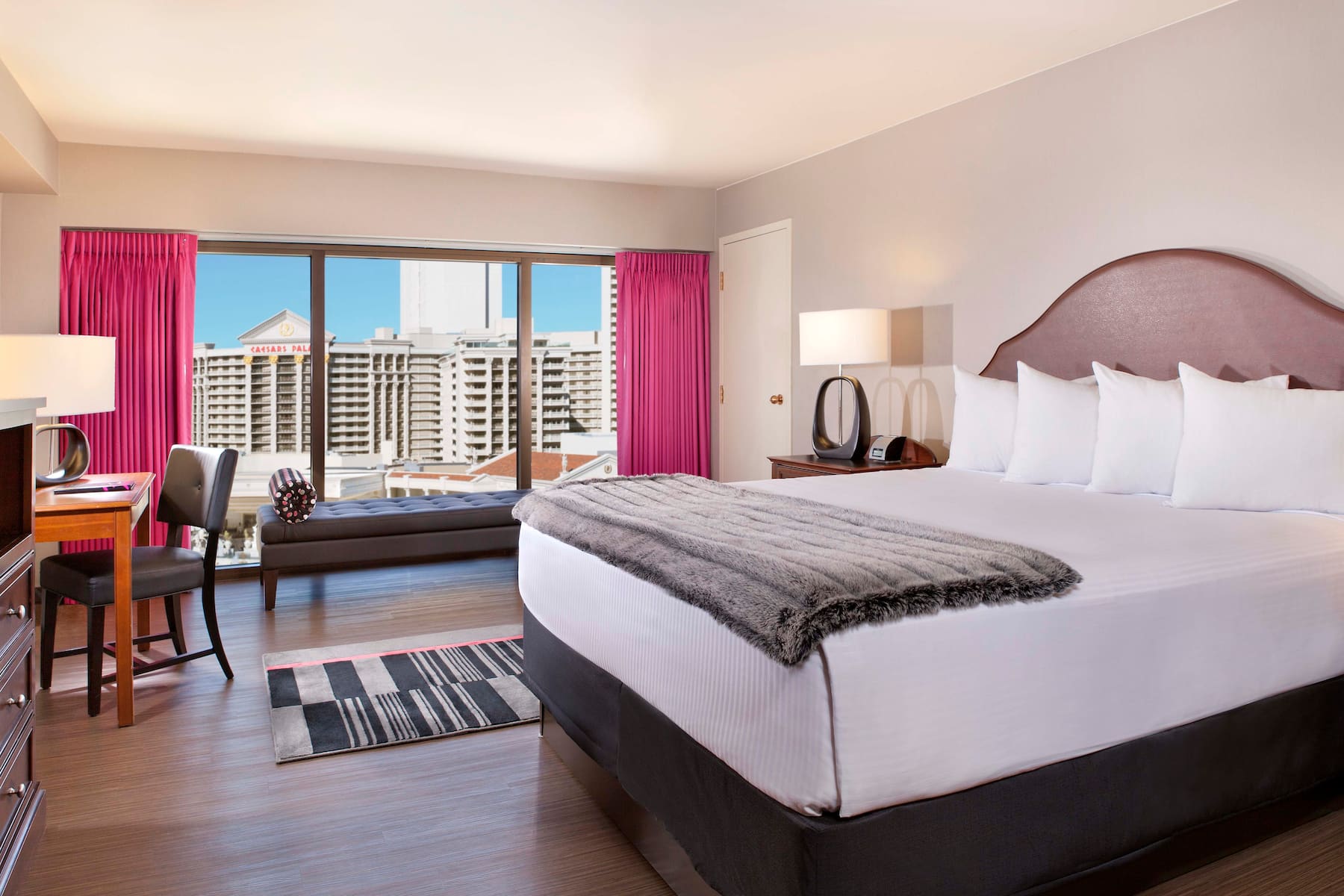 Guest room at the Flamingo Las Vegas, Trademark Collection by Wyndham in Las Vegas, Nevada