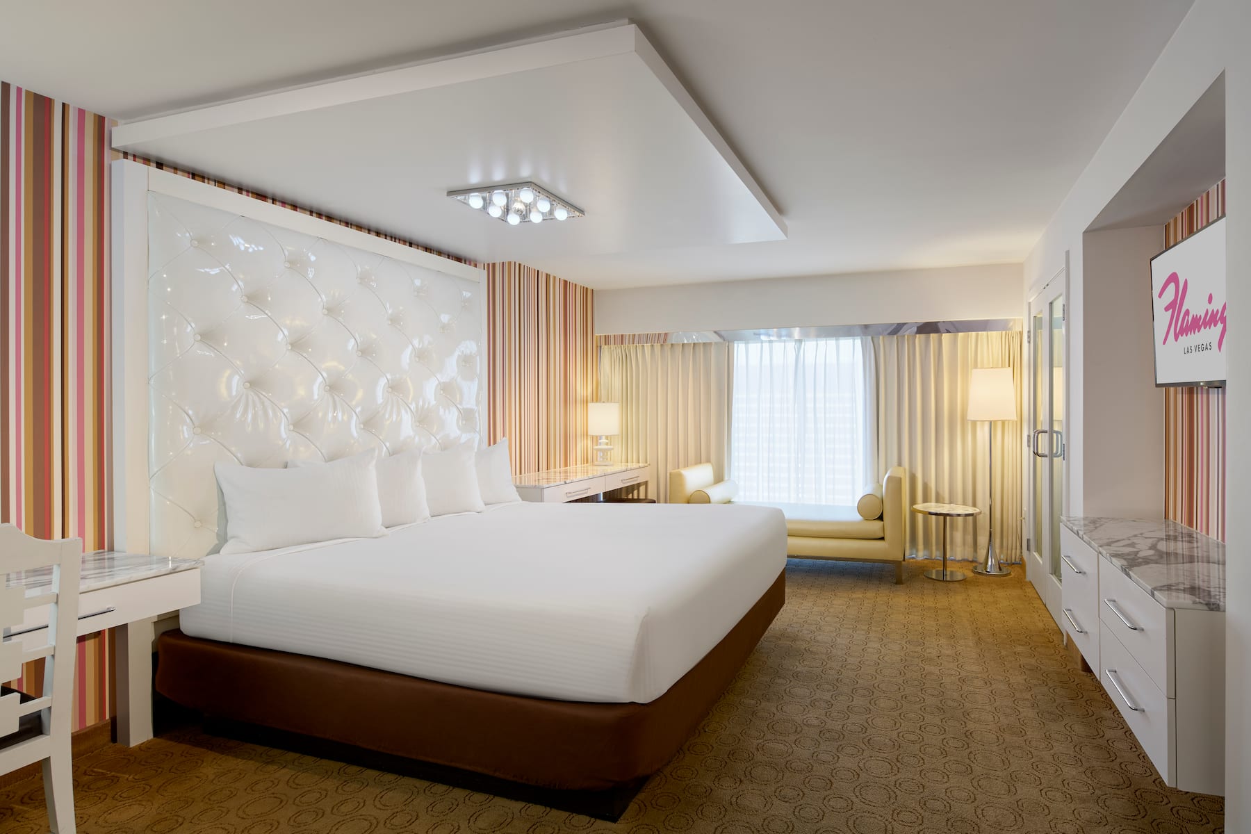 Guest room at the Flamingo Las Vegas, Trademark Collection by Wyndham in Las Vegas, Nevada