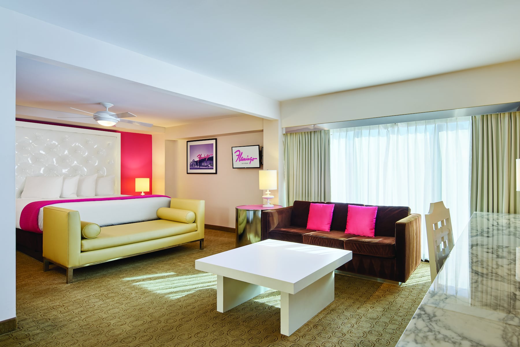Guest room at the Flamingo Las Vegas, Trademark Collection by Wyndham in Las Vegas, Nevada