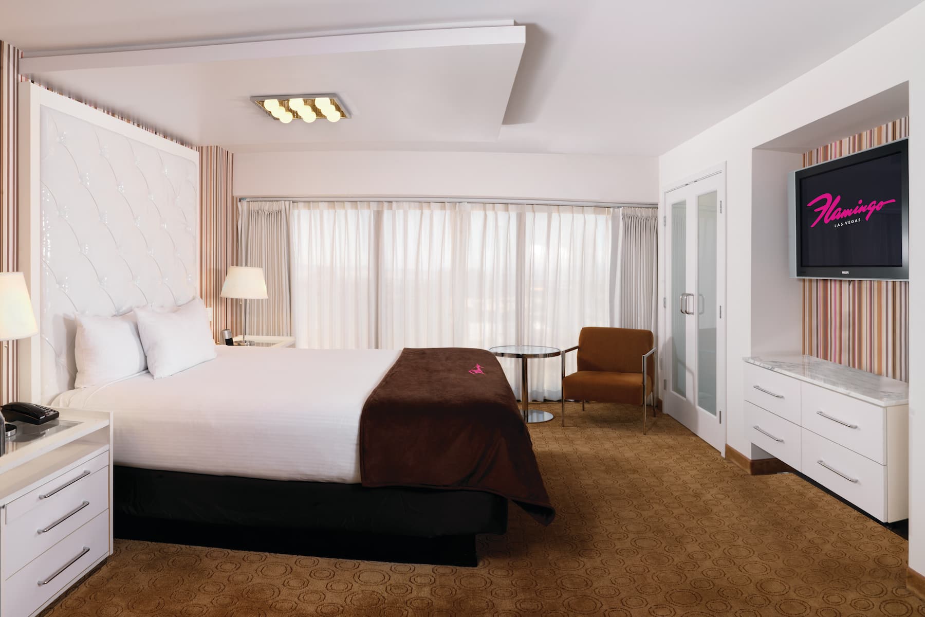 Guest room at the Flamingo Las Vegas, Trademark Collection by Wyndham in Las Vegas, Nevada