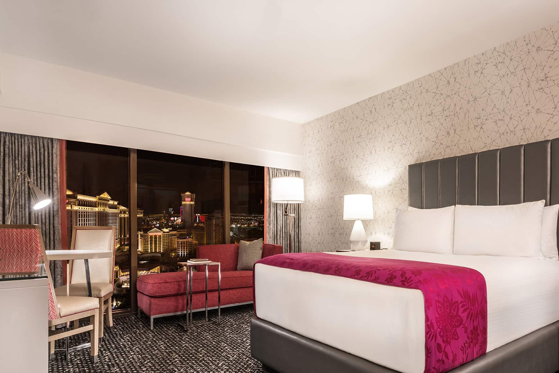 Guest room at the Flamingo Las Vegas, Trademark Collection by Wyndham in Las Vegas, Nevada
