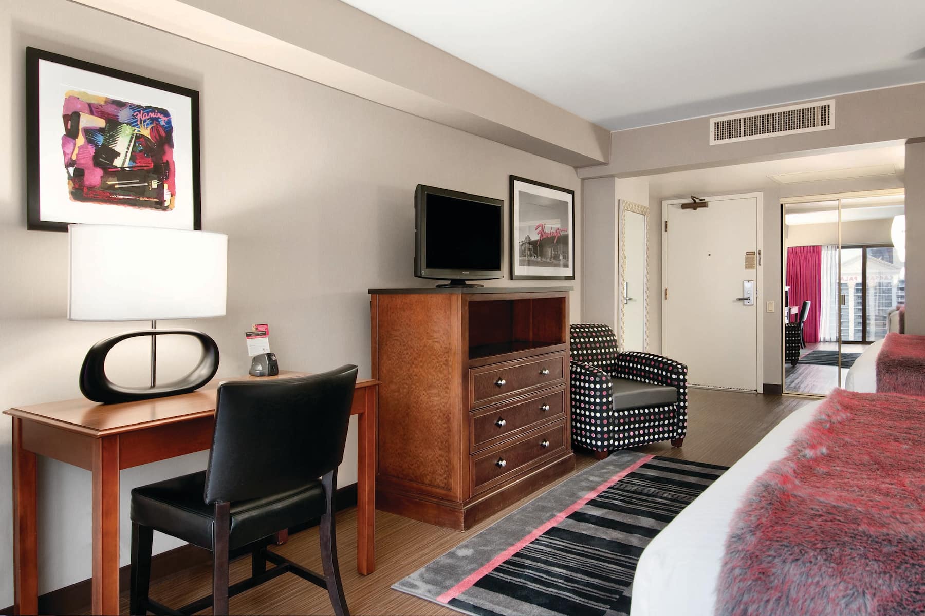 Guest room at the Flamingo Las Vegas, Trademark Collection by Wyndham in Las Vegas, Nevada