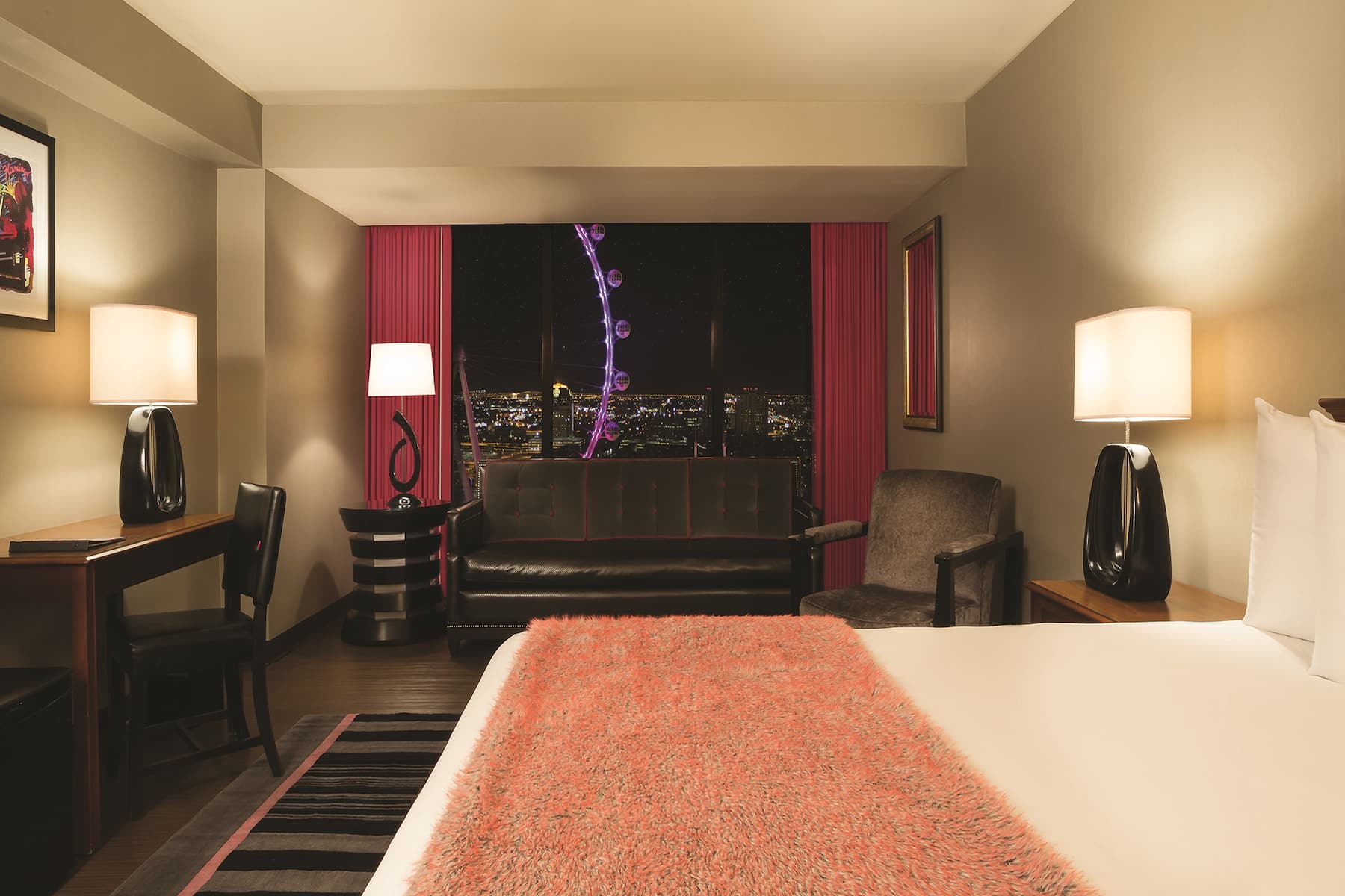 Guest room at the Flamingo Las Vegas, Trademark Collection by Wyndham in Las Vegas, Nevada