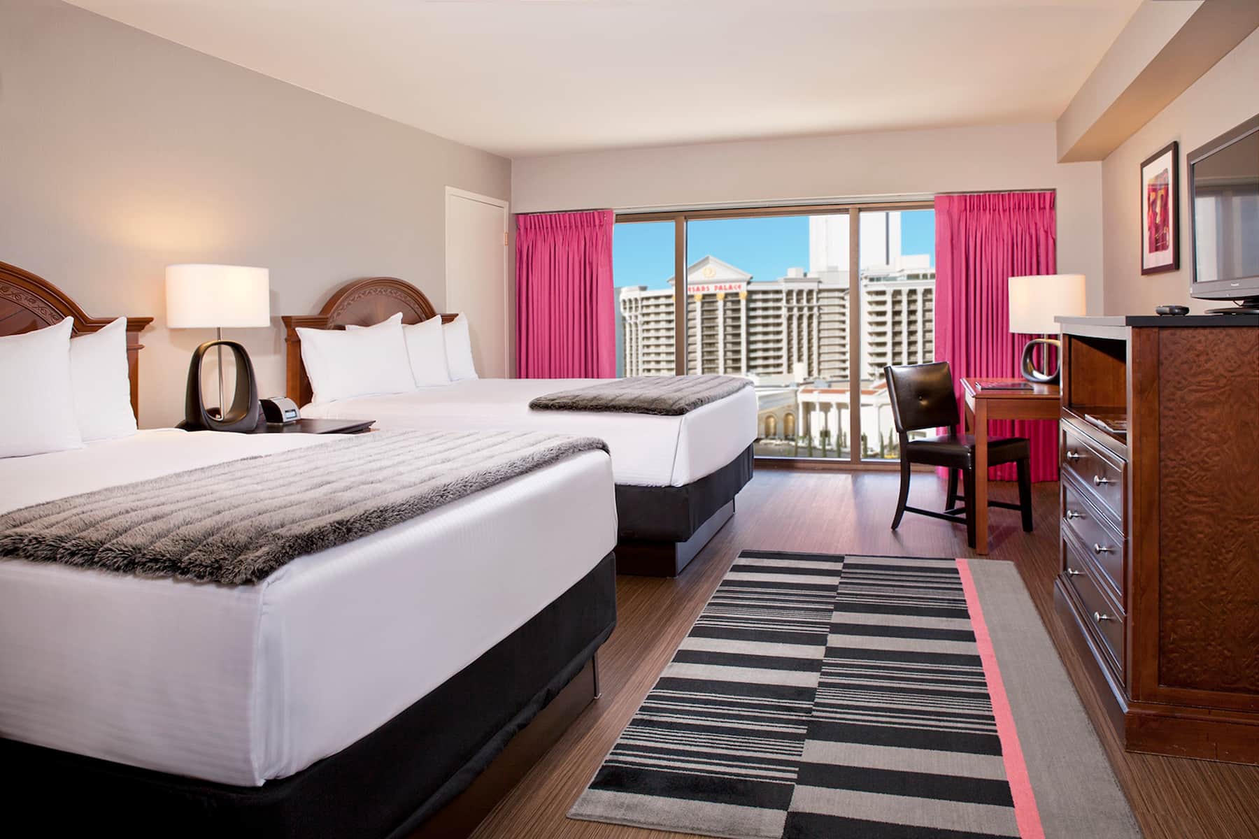 Guest room at the Flamingo Las Vegas, Trademark Collection by Wyndham in Las Vegas, Nevada