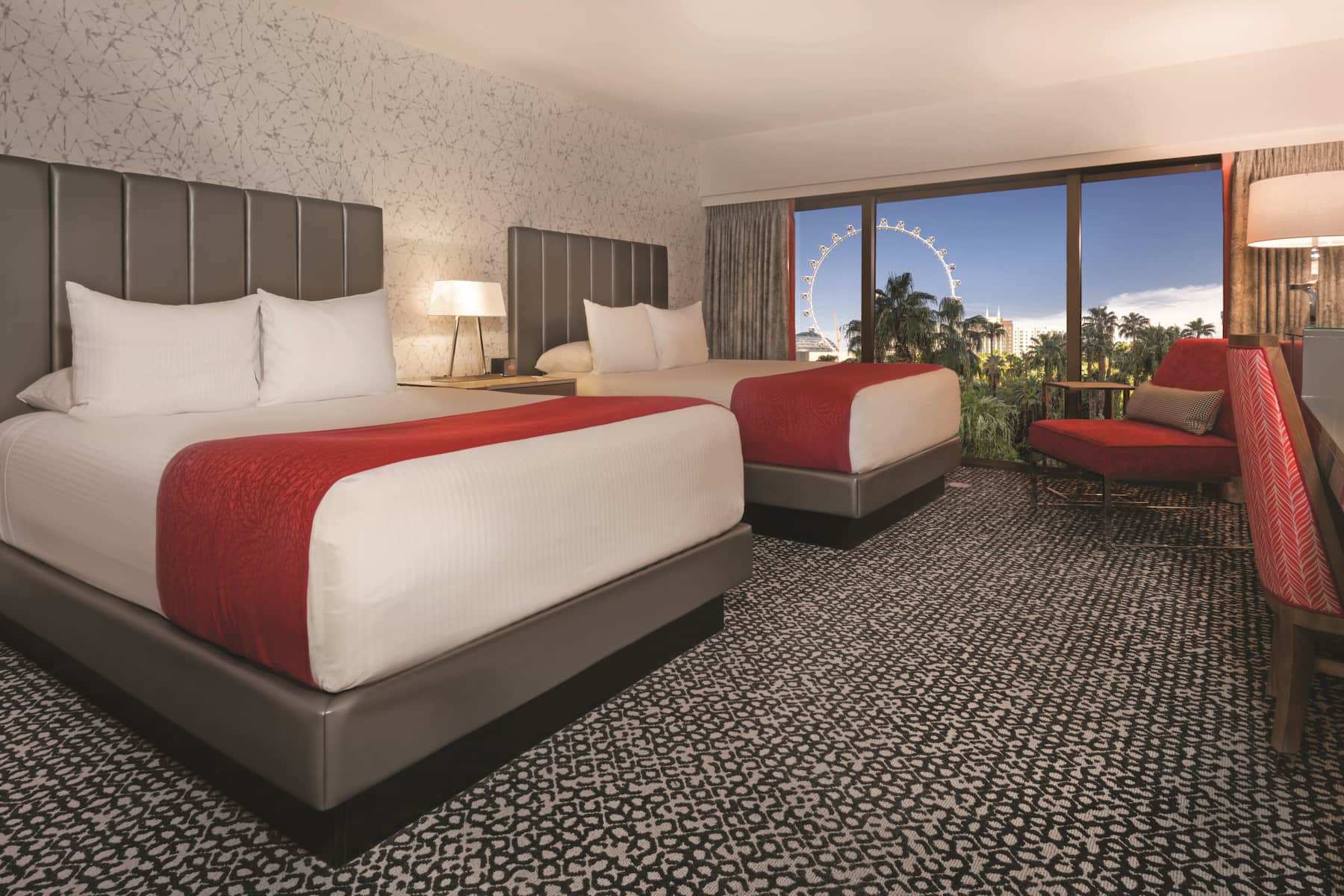Guest room at the Flamingo Las Vegas, Trademark Collection by Wyndham in Las Vegas, Nevada