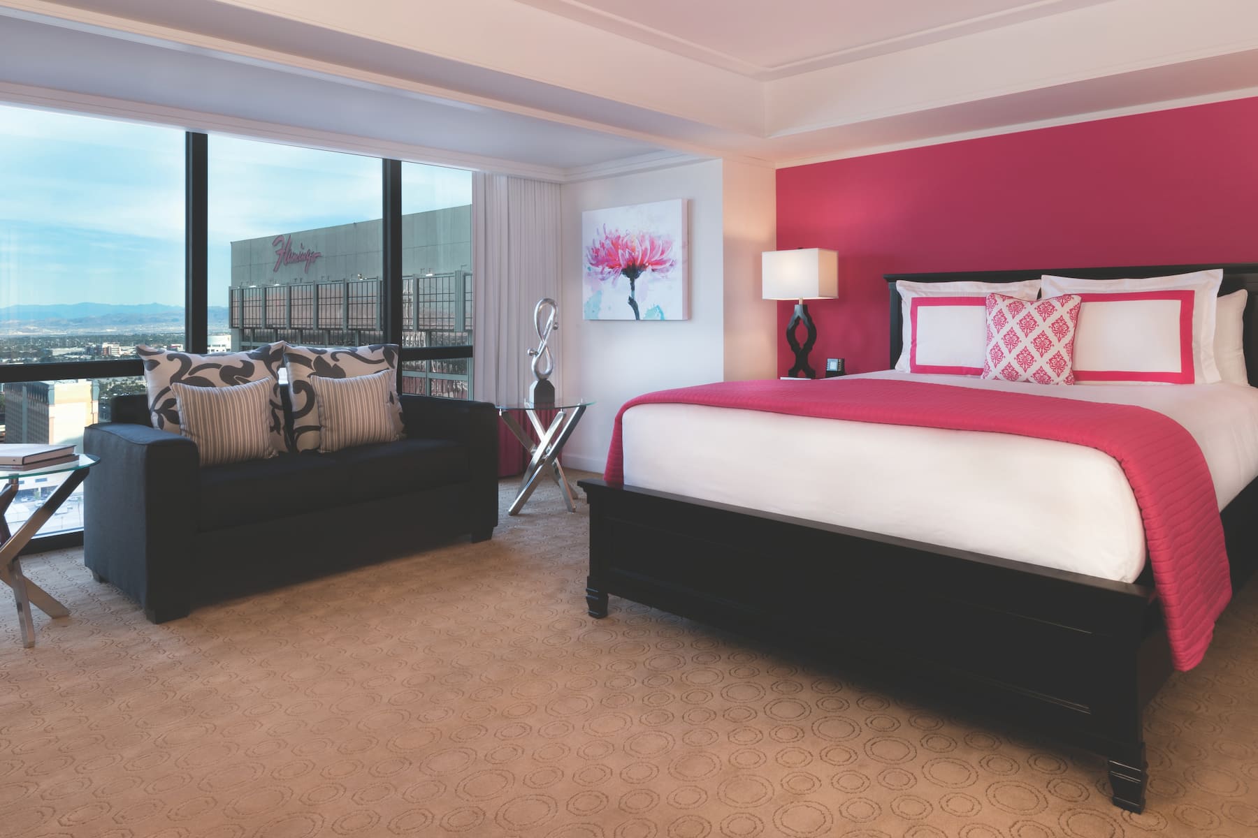 Guest room at the Flamingo Las Vegas, Trademark Collection by Wyndham in Las Vegas, Nevada